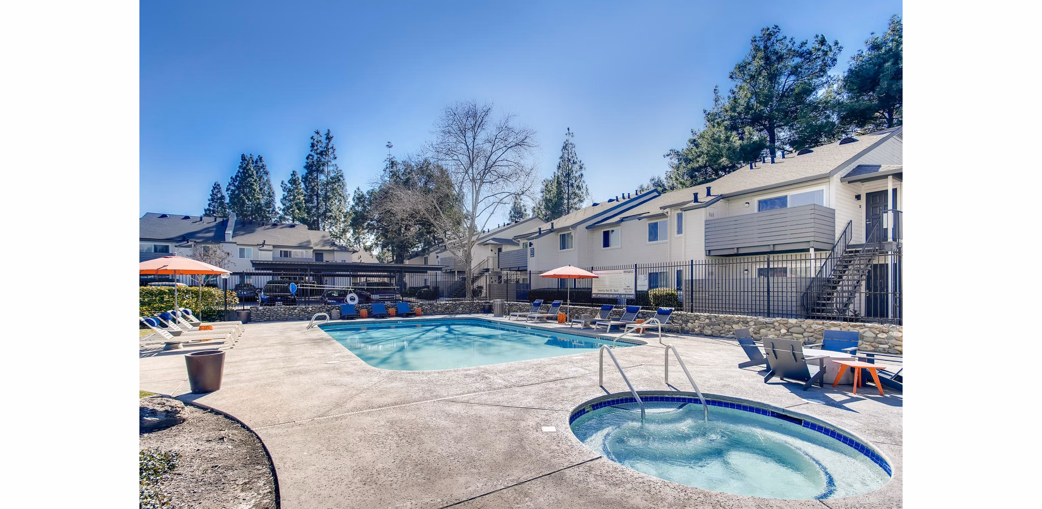pool at The Harlow Apartments
