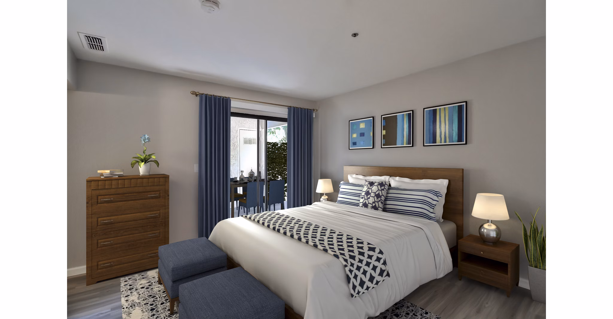 bedroom at Larkspur Apartments