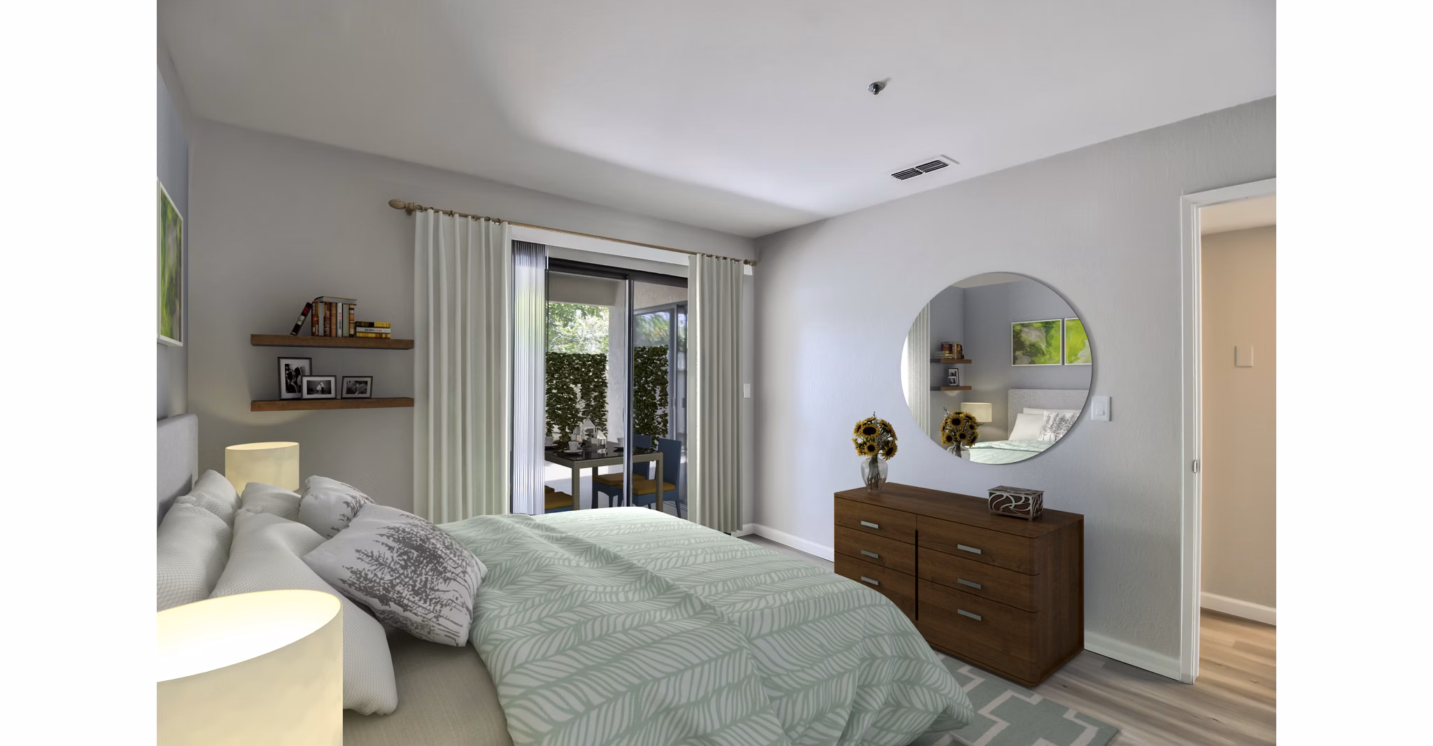 bedroom at Larkspur Apartments