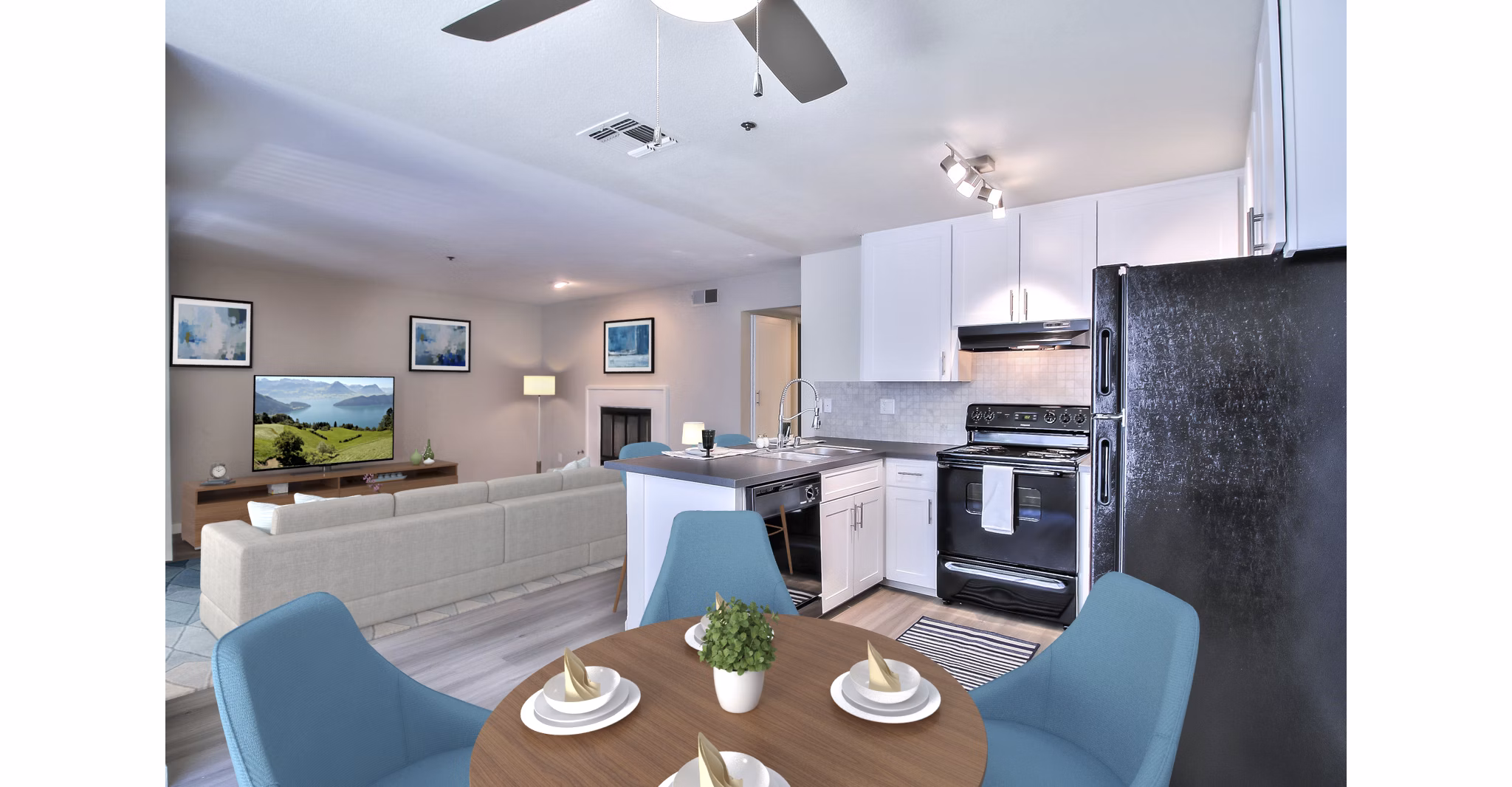 dining room at Larkspur Apartments