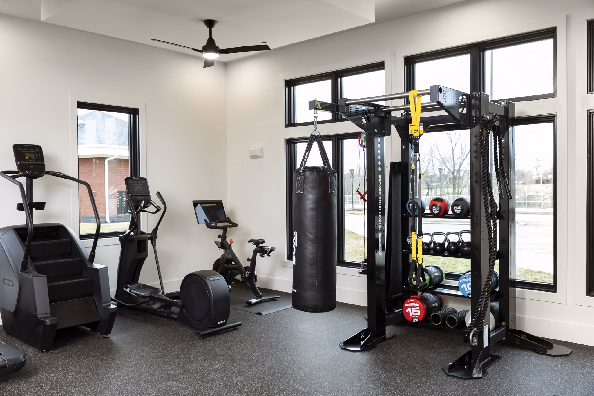 fitness center at The Reserve at Camp Creek Apartments