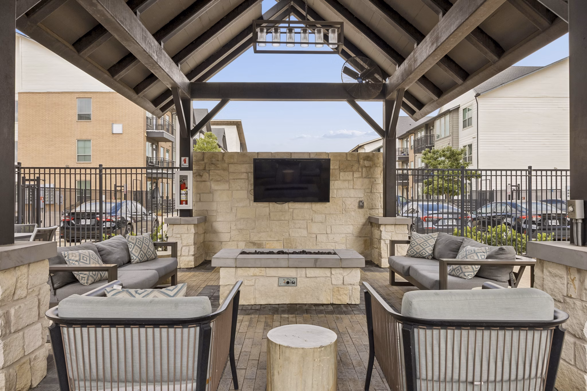 fire pit at The Maddox Apartments