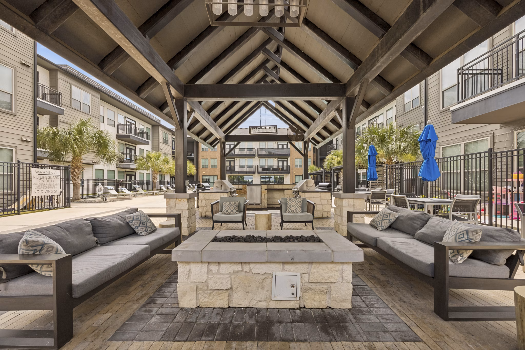 fire pit at The Maddox Apartments