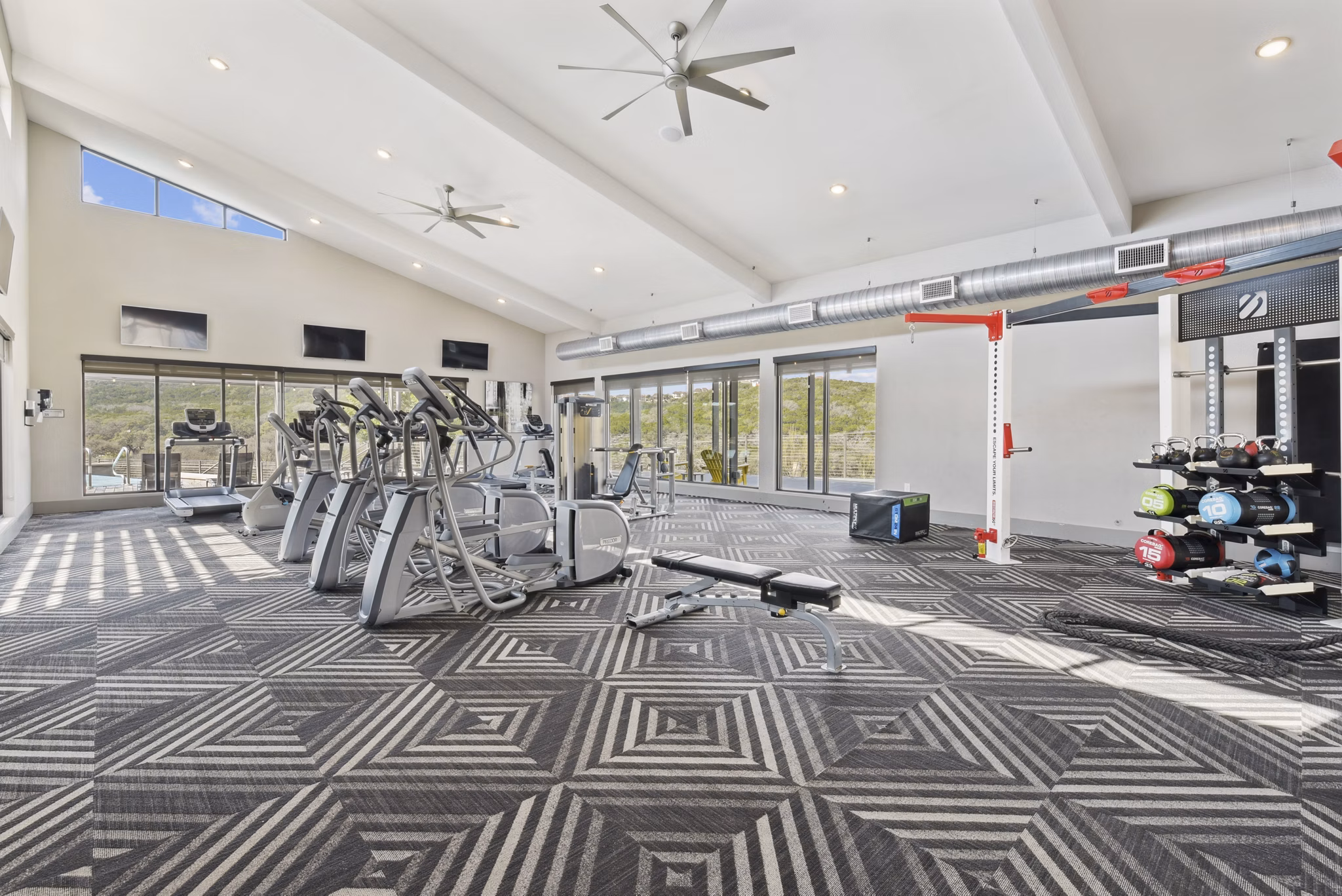 fitness center at The View at Crown Ridge Apartments 