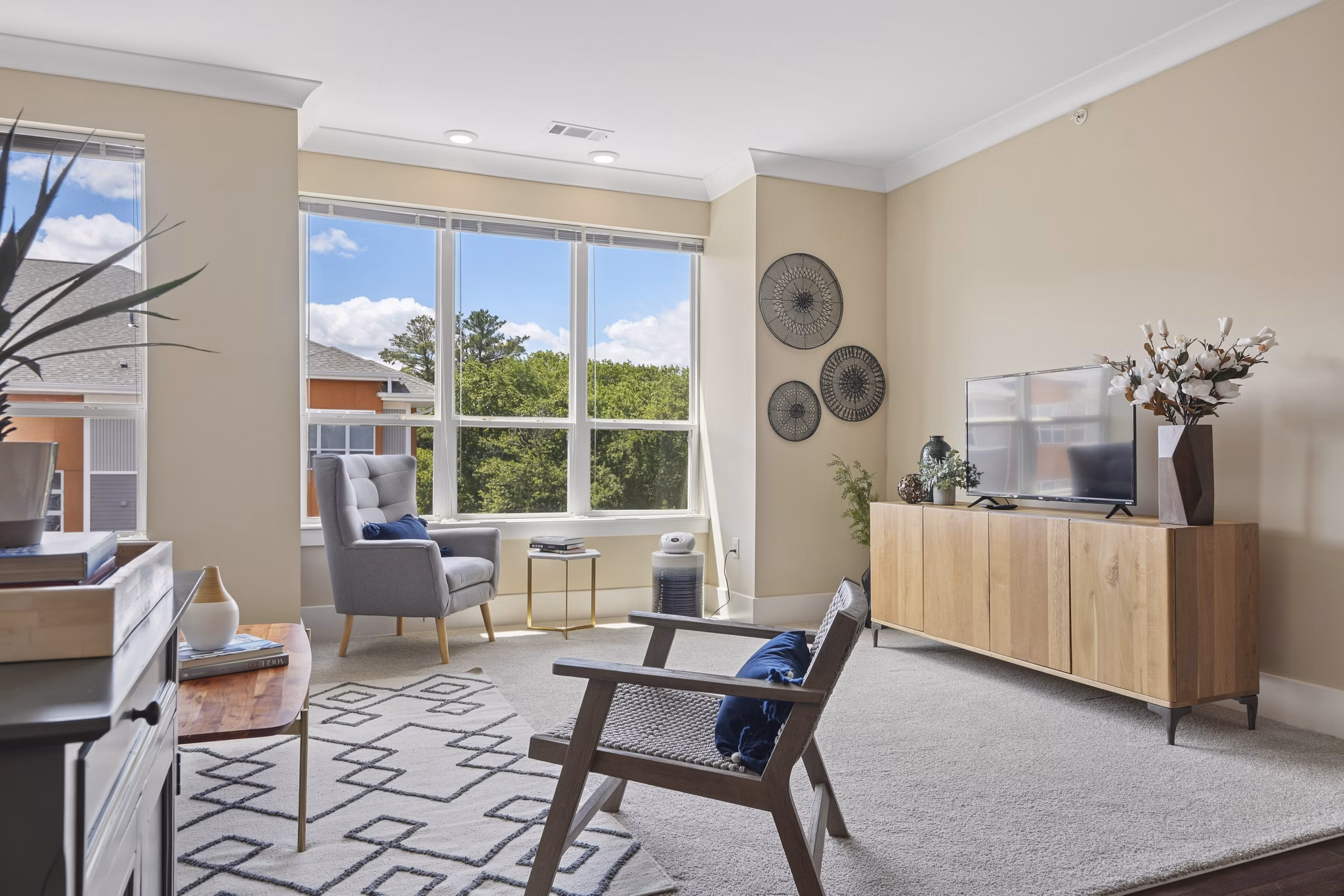 Living Room at Matrix Hudson Apartments