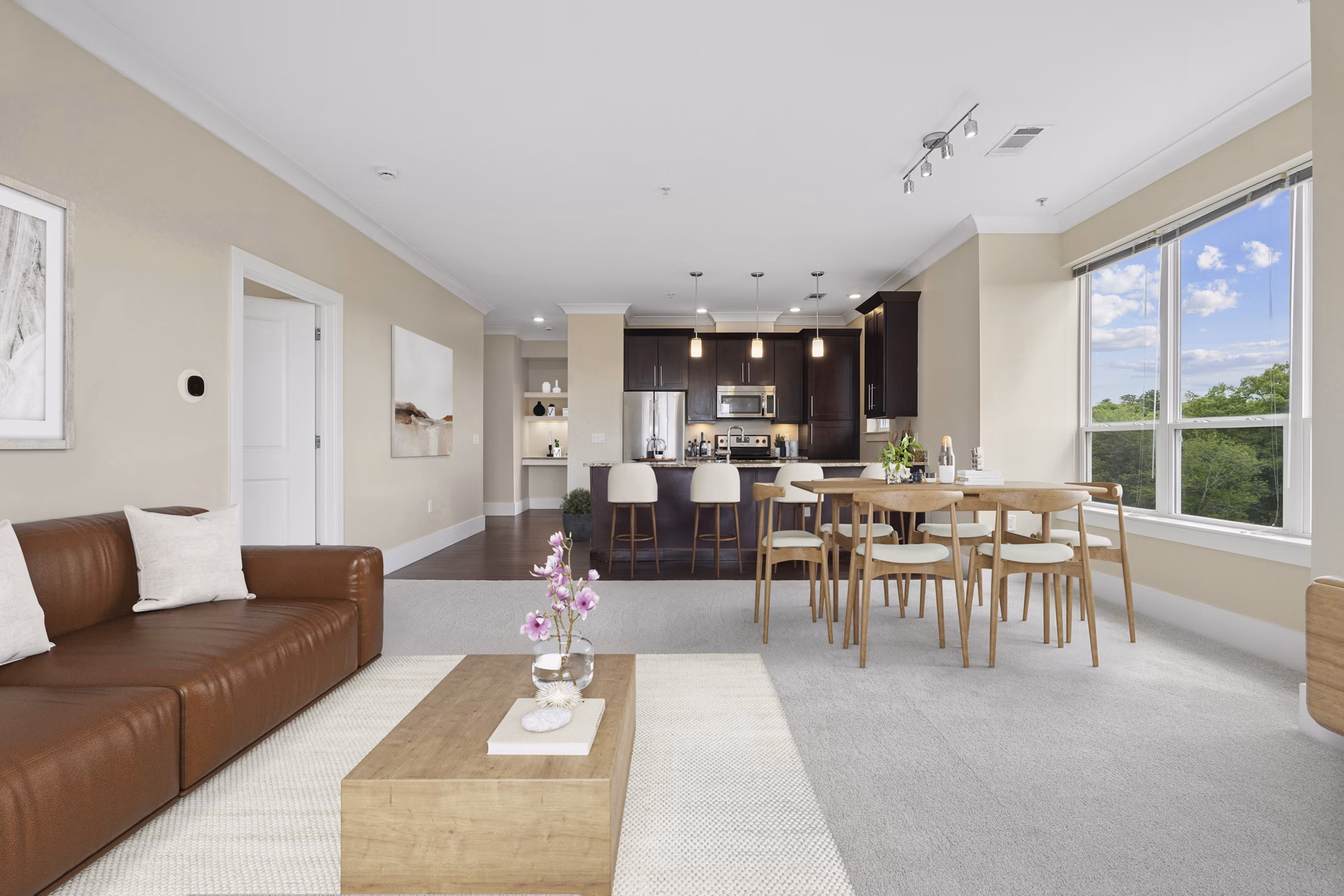 Living Room at Matrix Hudson Apartments