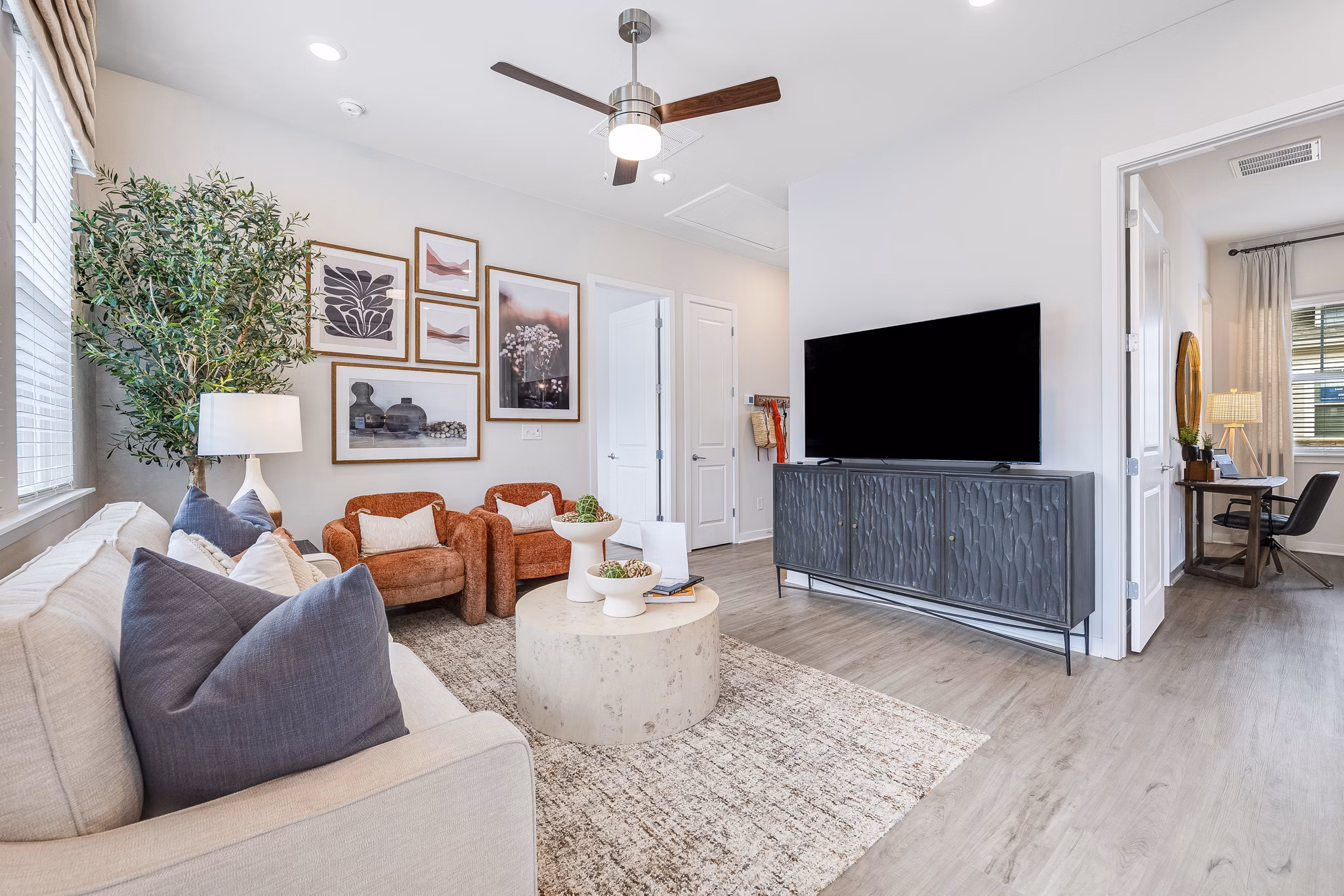 Living Room at Yardly Steele Creek Apartments