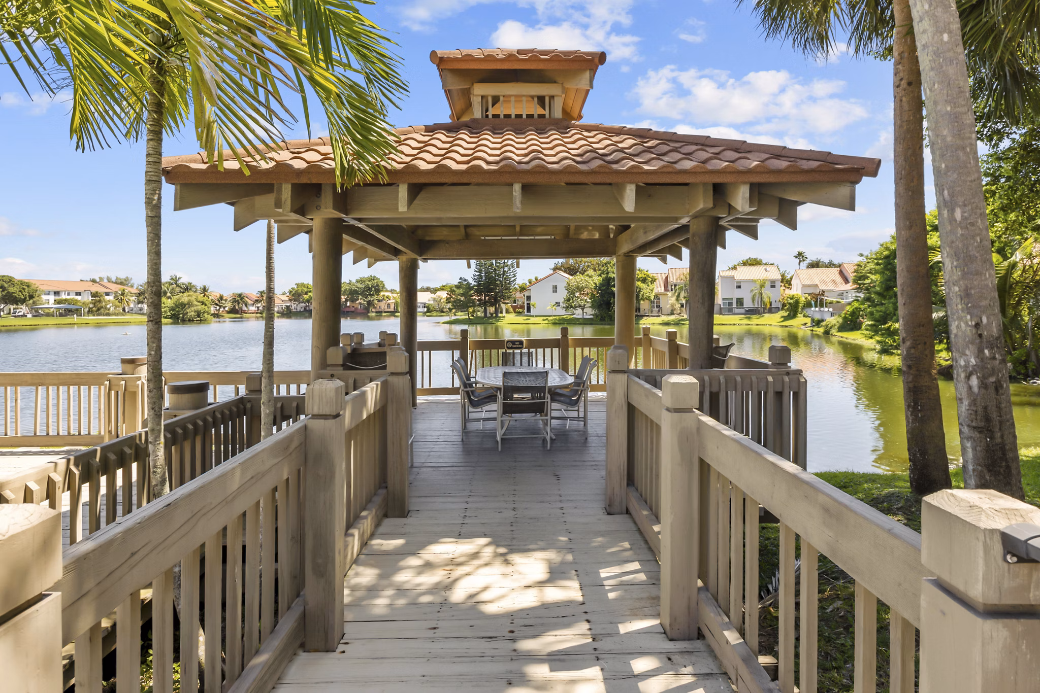 Patio at La Vue at Emerald Pointe Apartments