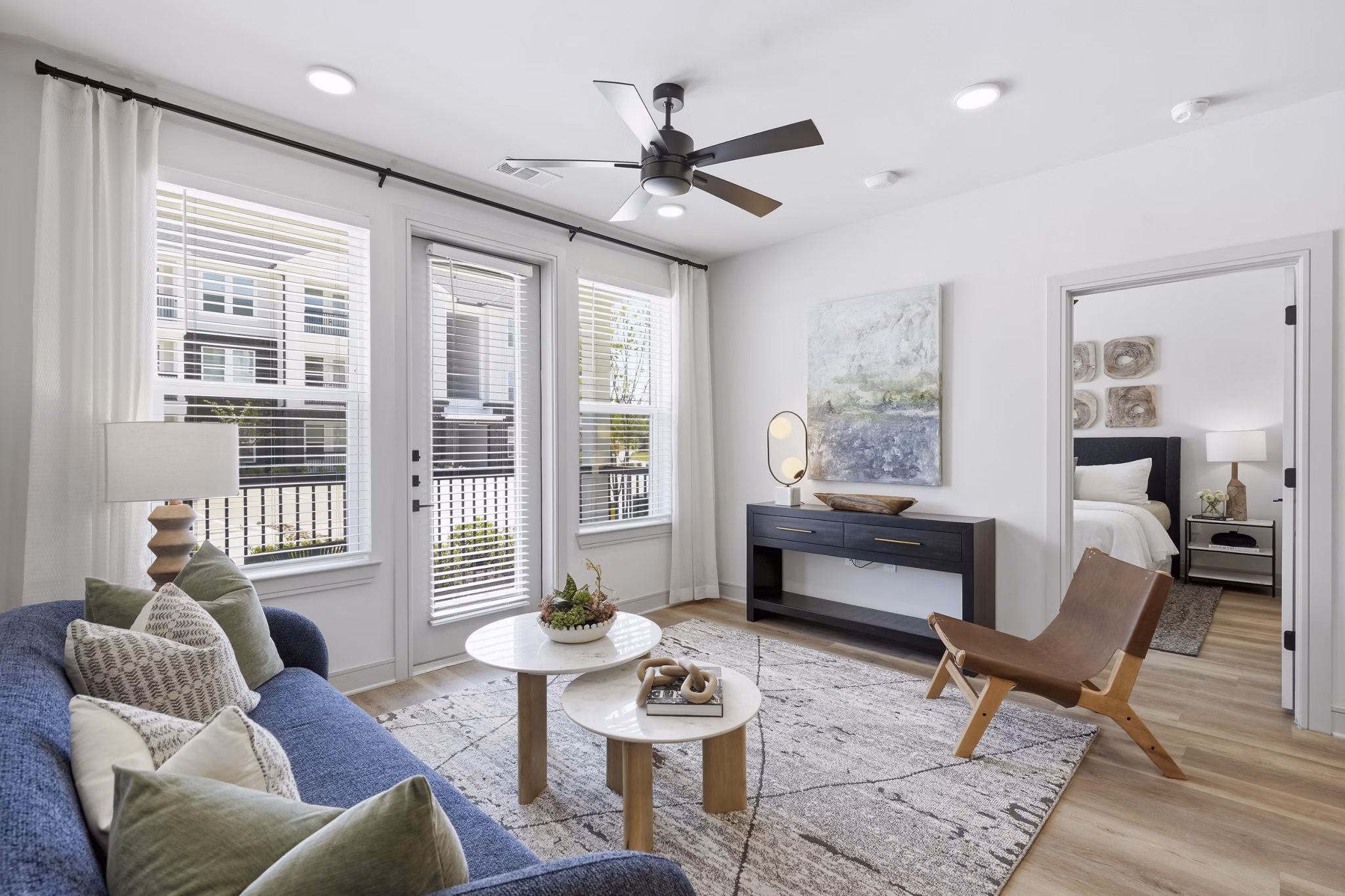 Living Room at Domain Benbrook Apartments