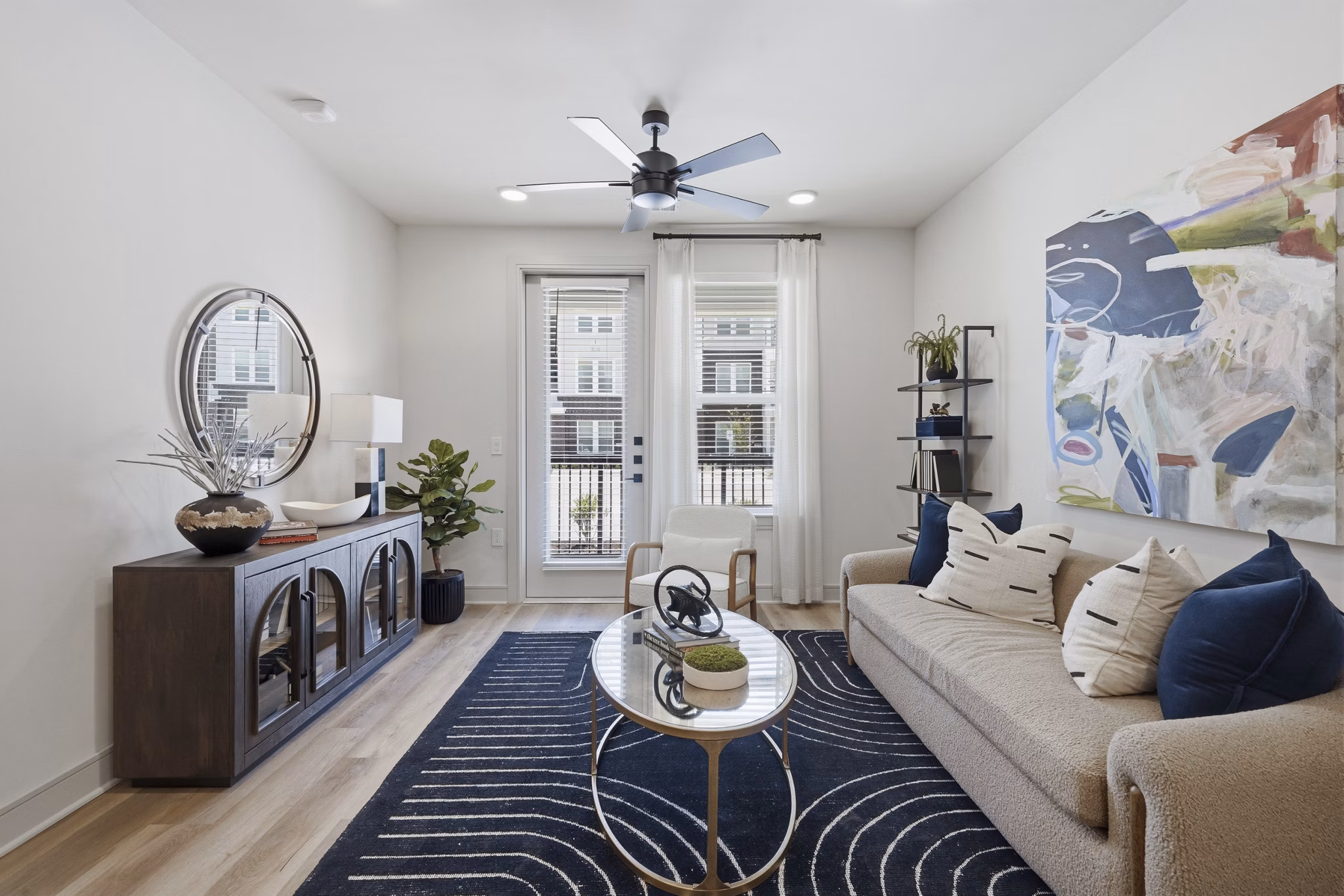 Living Room at Domain Benbrook Apartments