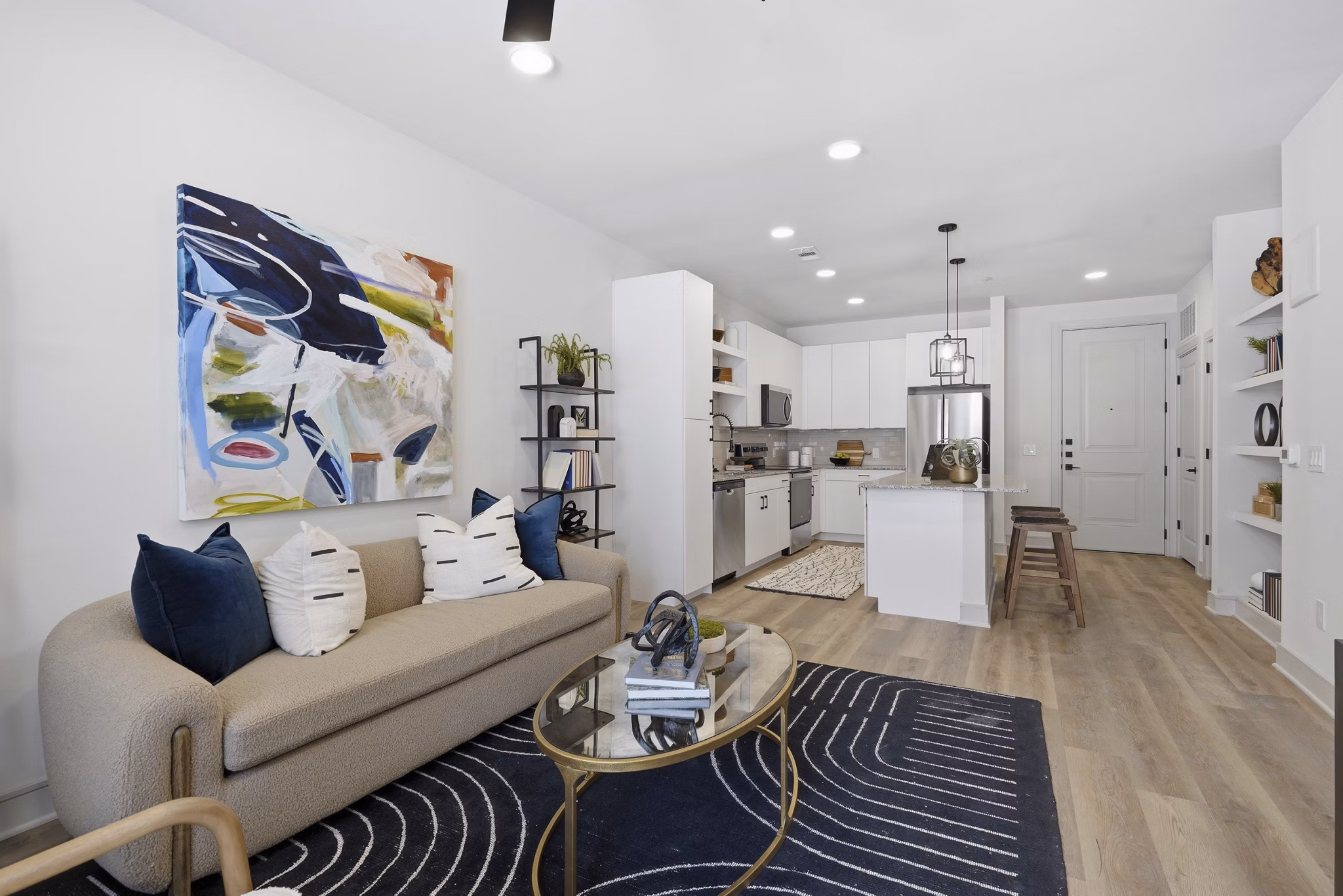 Living Room at Domain Benbrook Apartments