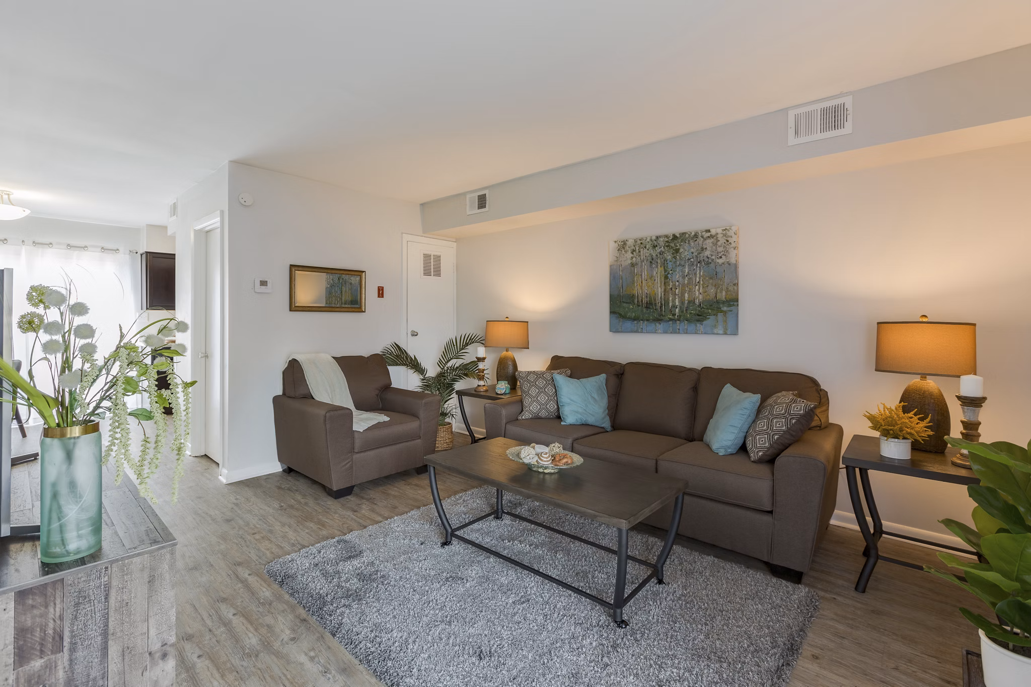 living room at Lakeview Apartments and Townhomes Apartments