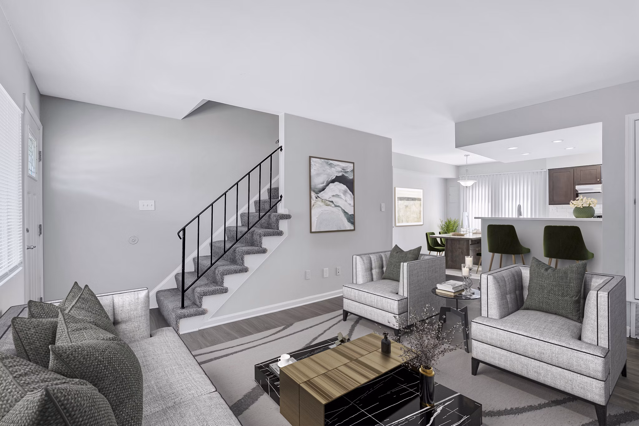 living room at Lakeview Apartments and Townhomes Apartments