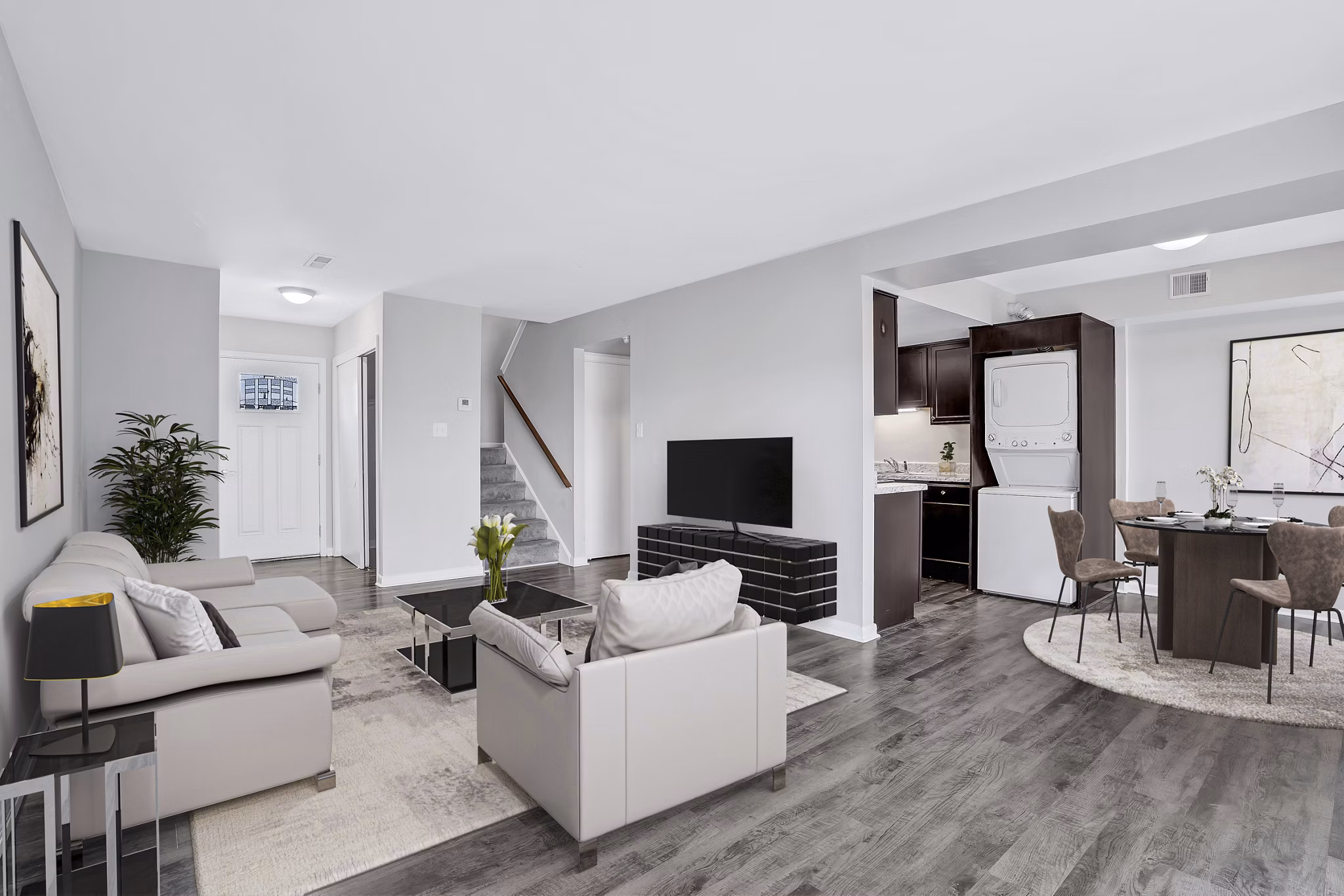 living room at Lakeview Apartments and Townhomes Apartments