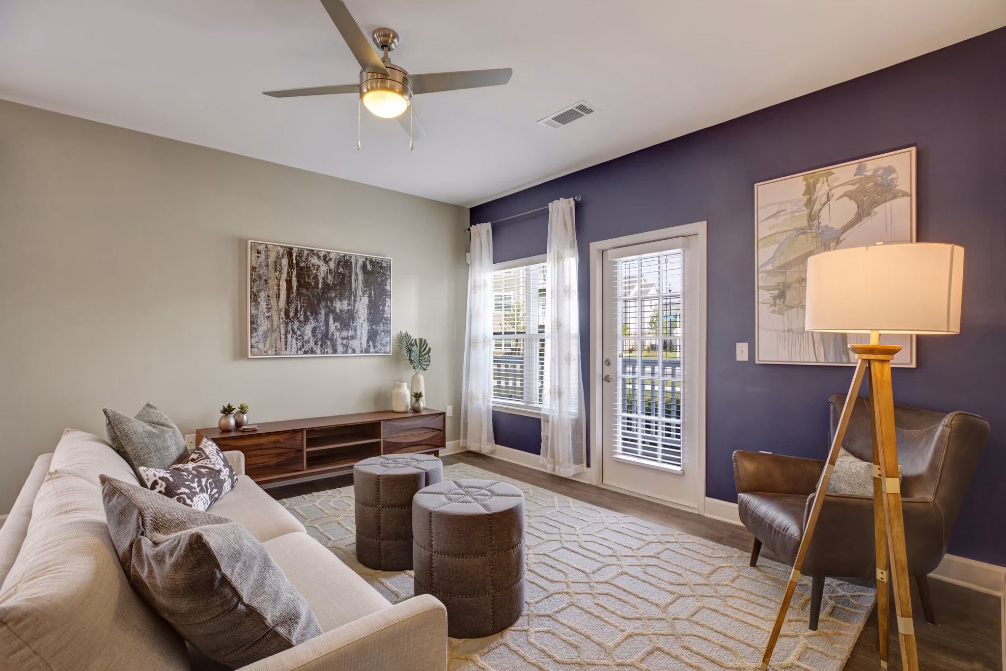Living Room at Ascent at Mallard Creek Apartments