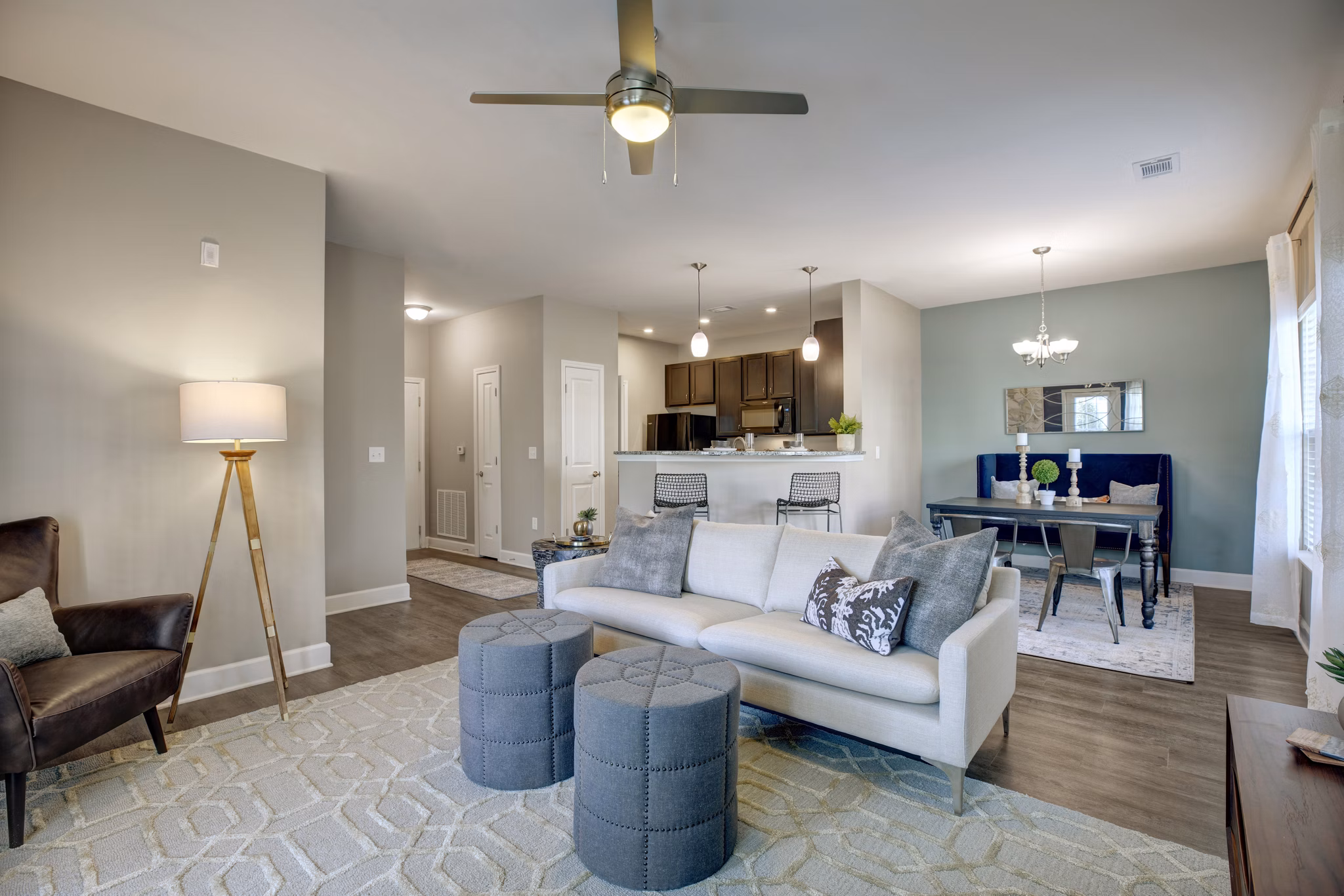 Living Room at Ascent at Mallard Creek Apartments