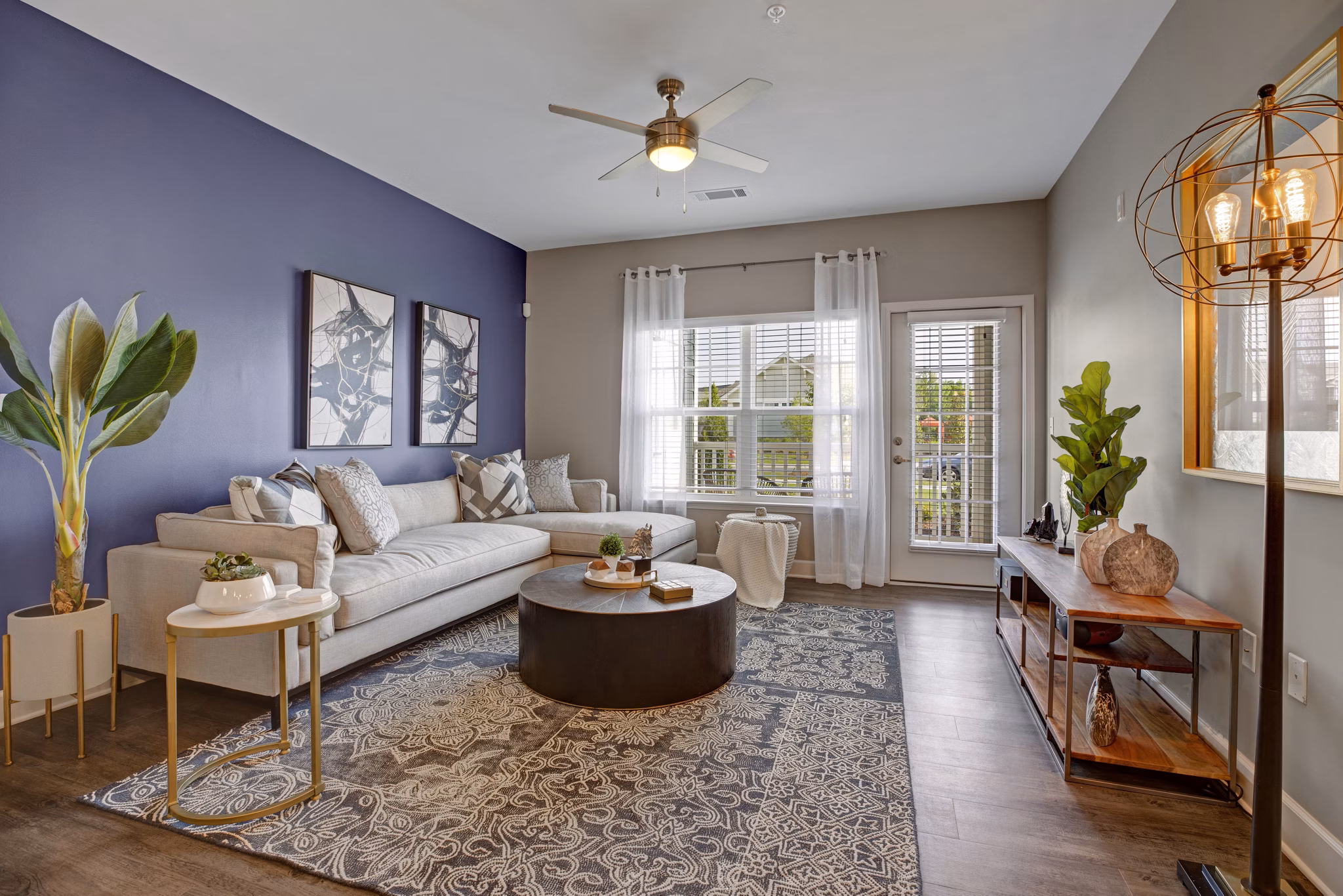 Living Room at Ascent at Mallard Creek Apartments