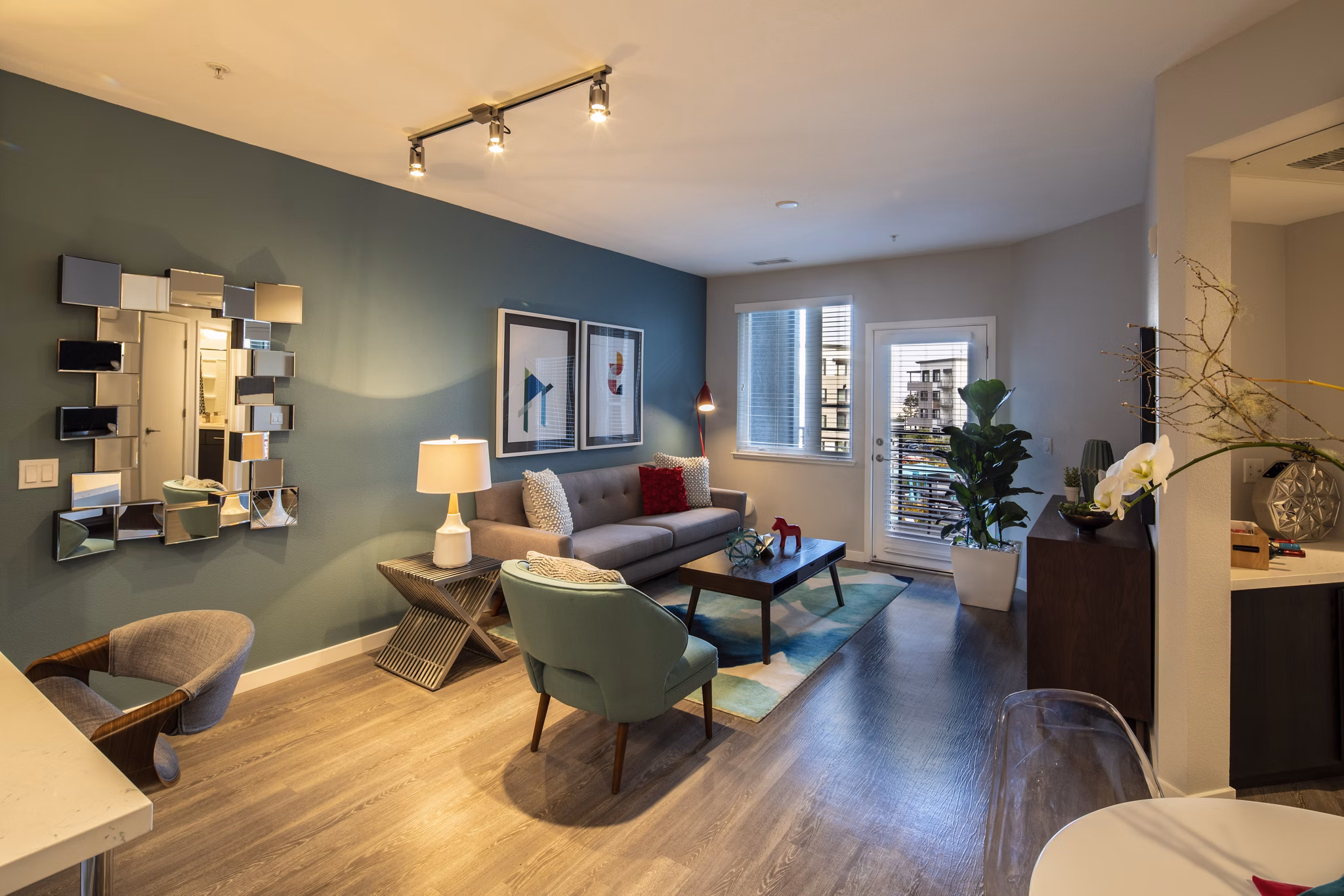 Living Room at Anton Menlo Apartments