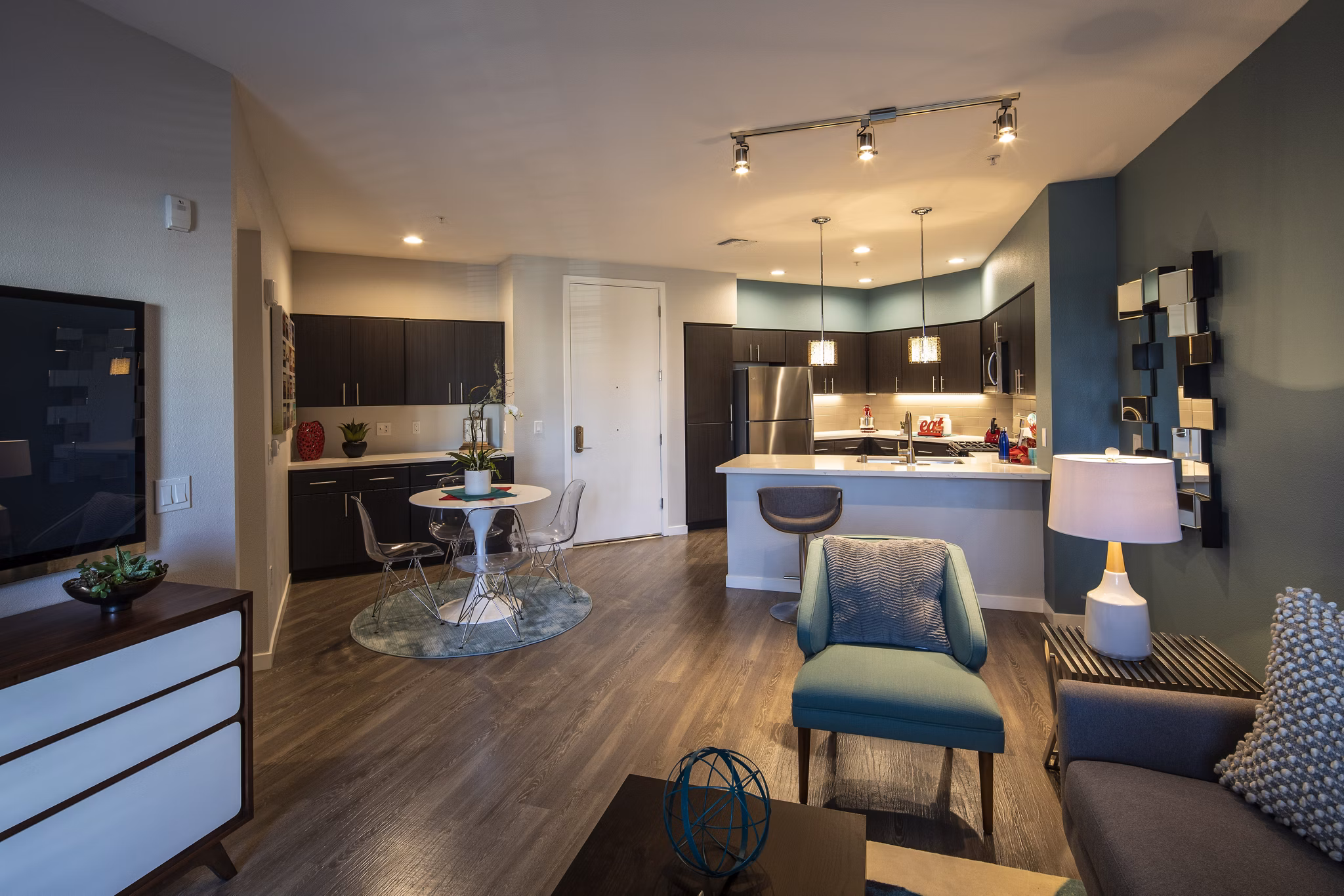 Living Room at Anton Menlo Apartments