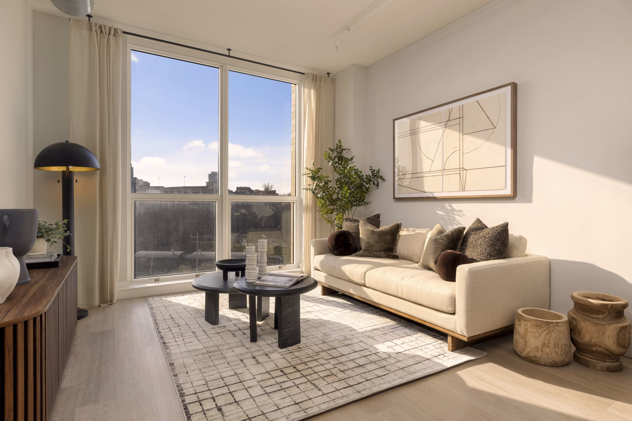 living room at Hudson House West Apartments