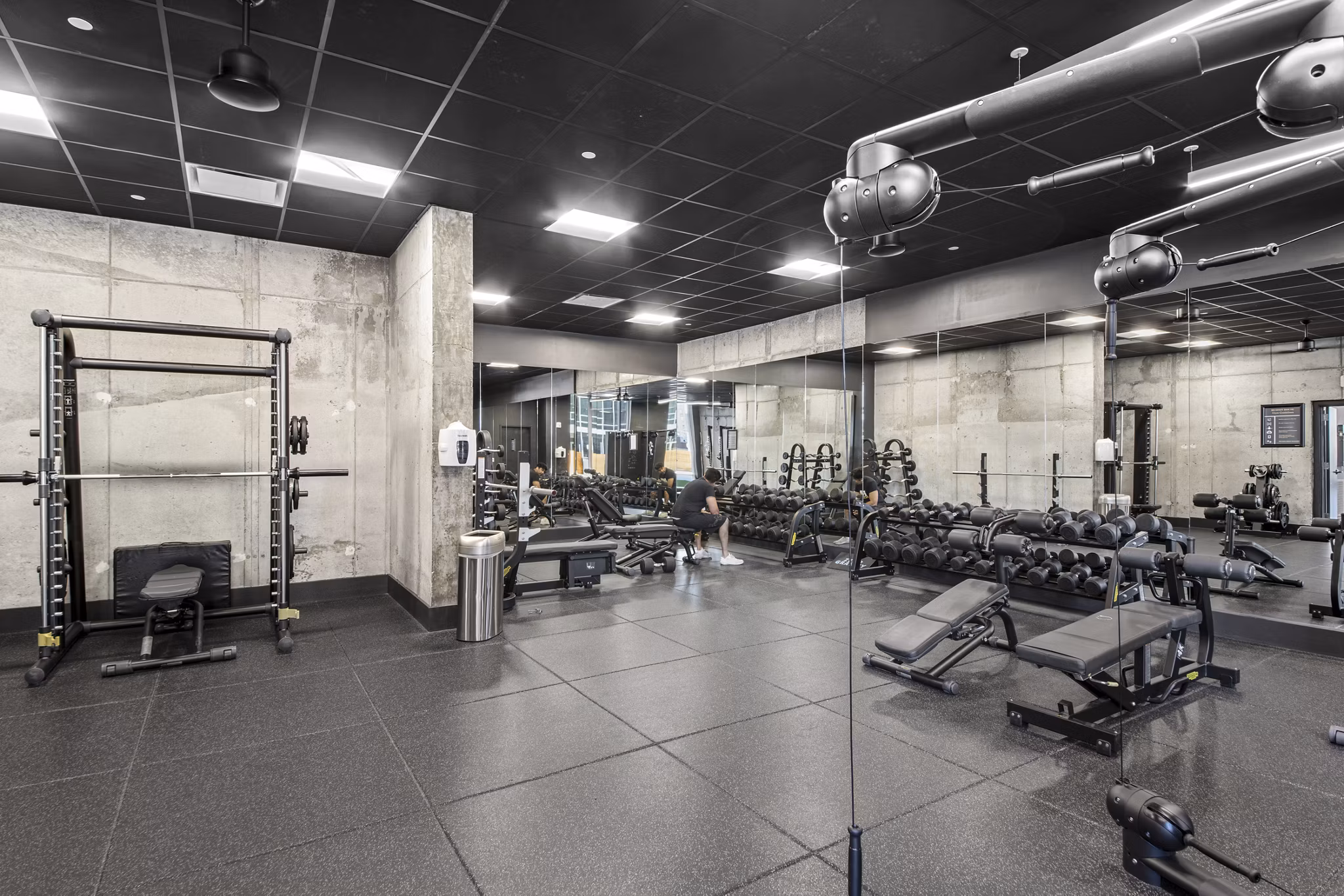 fitness center at Radio Lofts Apartments 