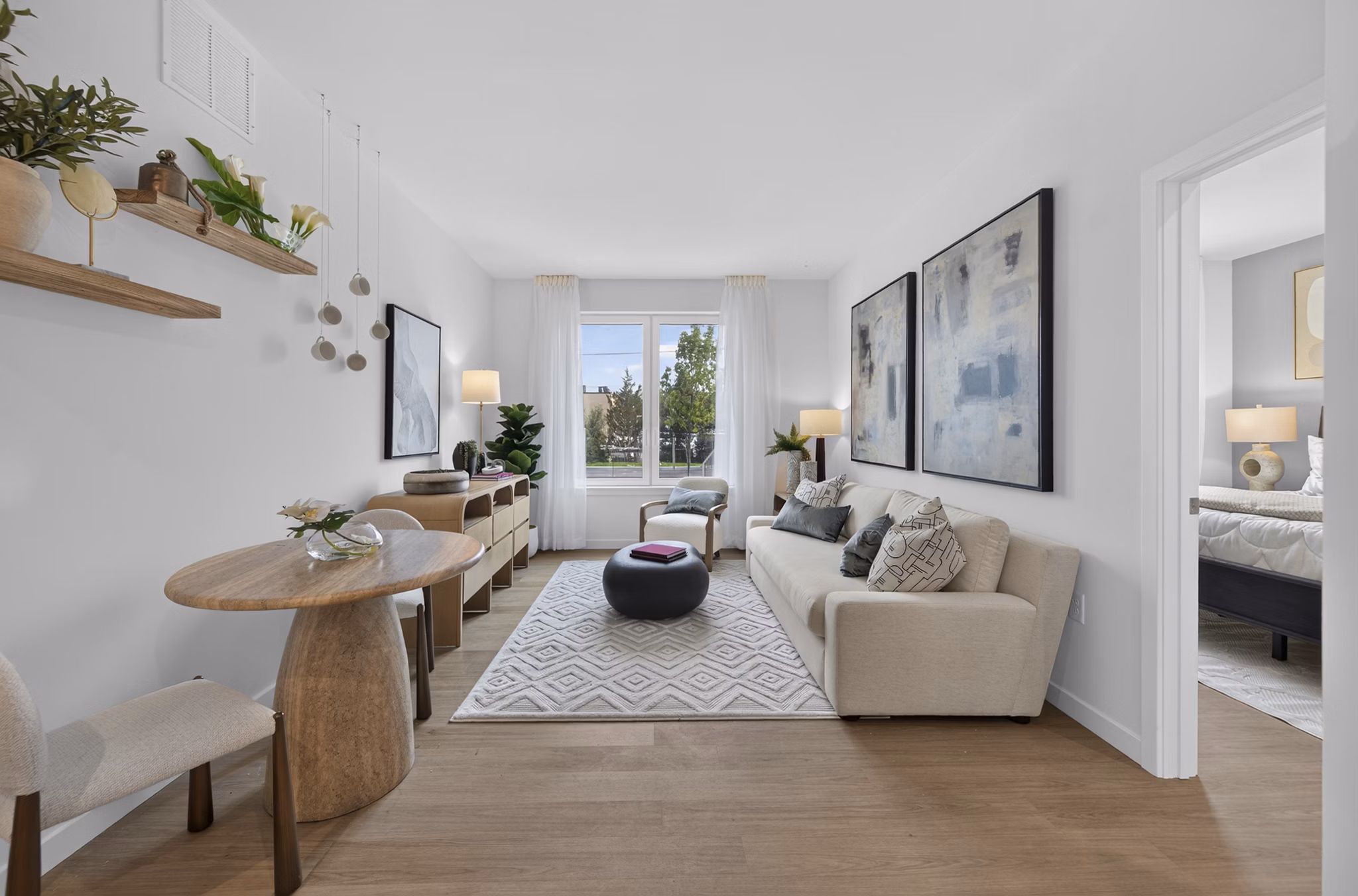 Living Room at The Belstead Apartments