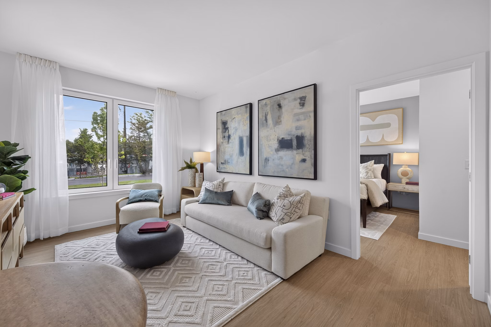 Living Room at The Belstead Apartments