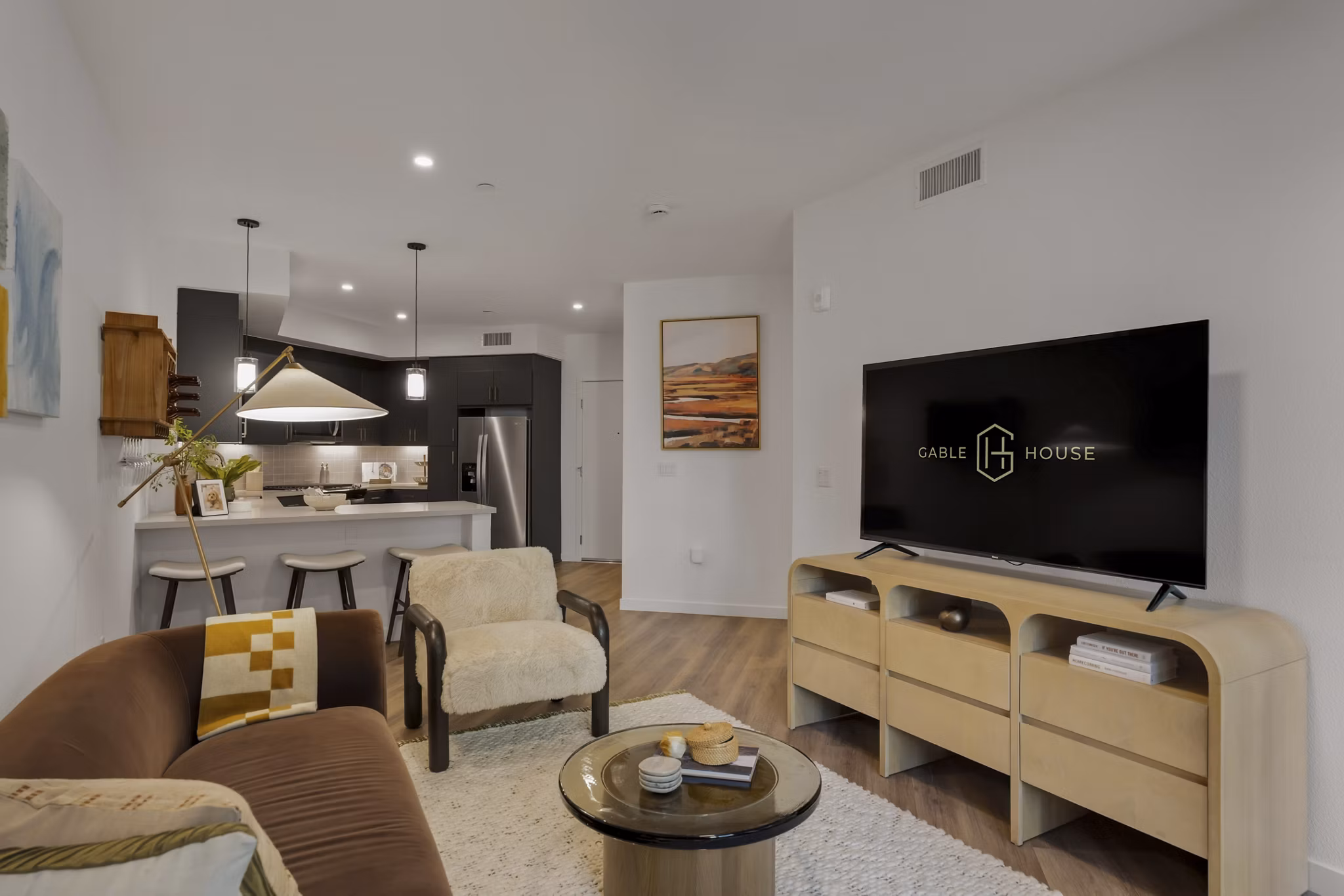 Living Room at Gable House Apartments