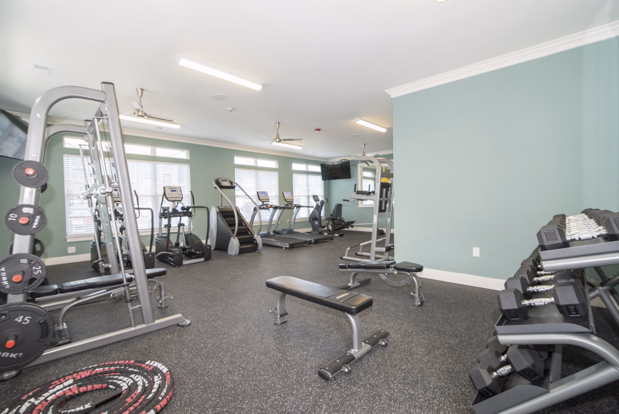 fitness center at SeaPath on 67th Apartments