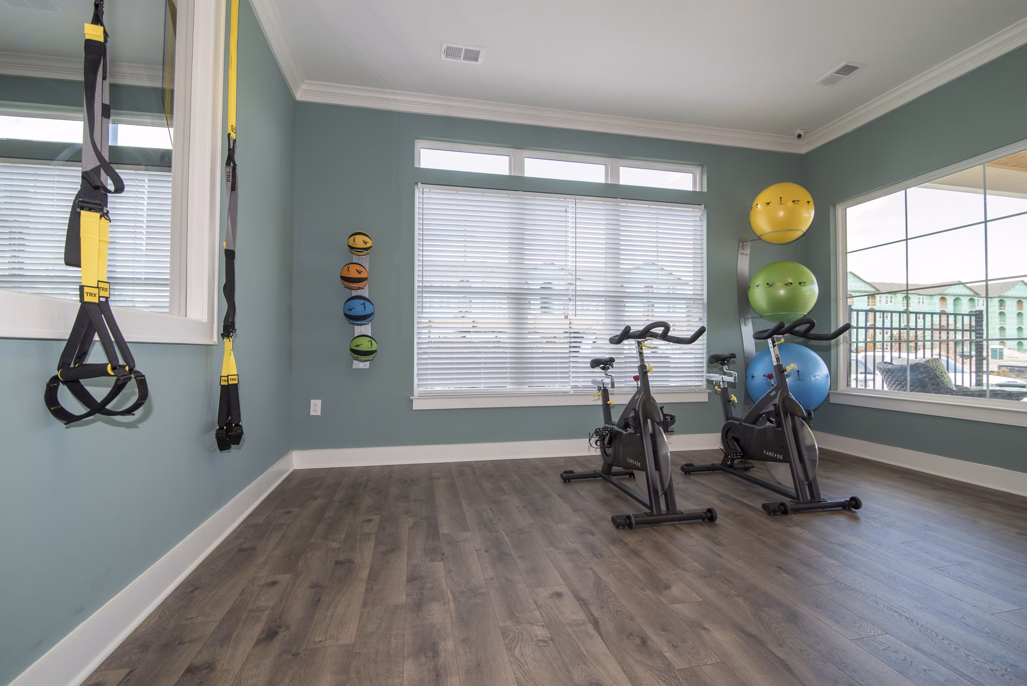 fitness center at SeaPath on 67th Apartments