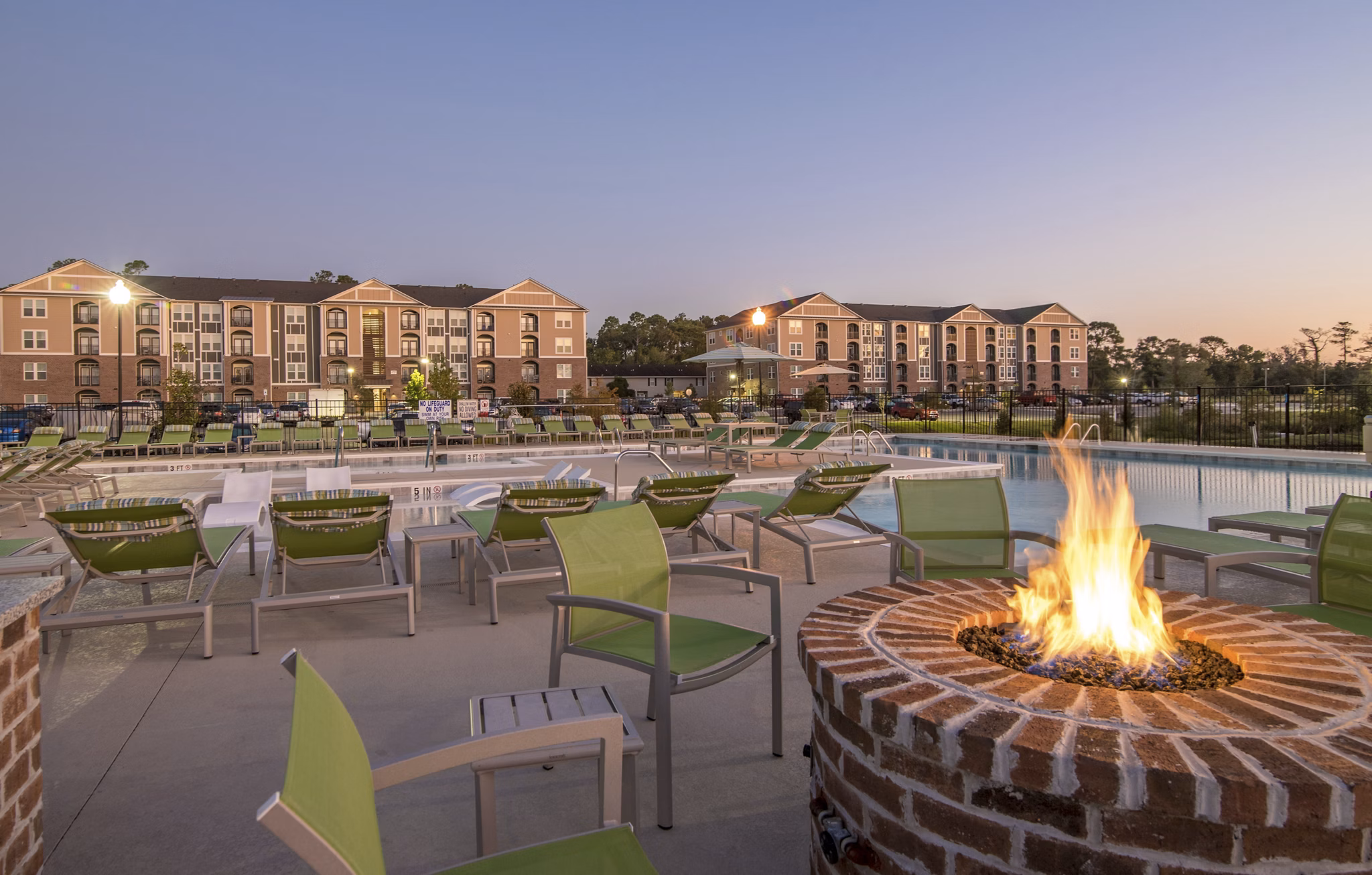 fire pit at SeaPath on 67th Apartments