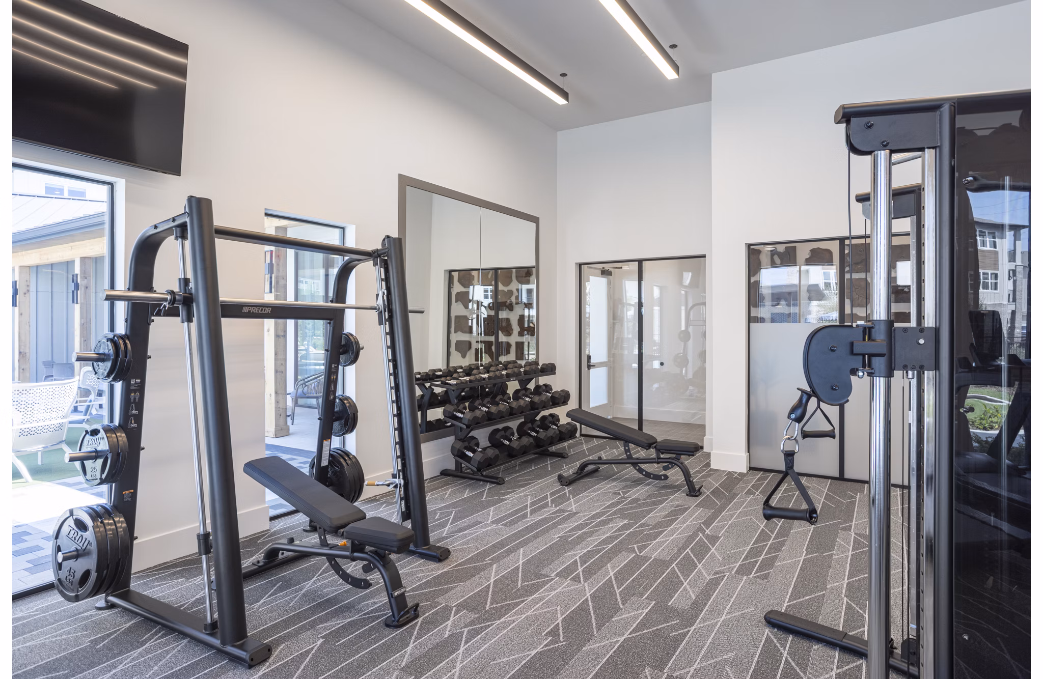 fitness center at Broadstone Creekside Apartments