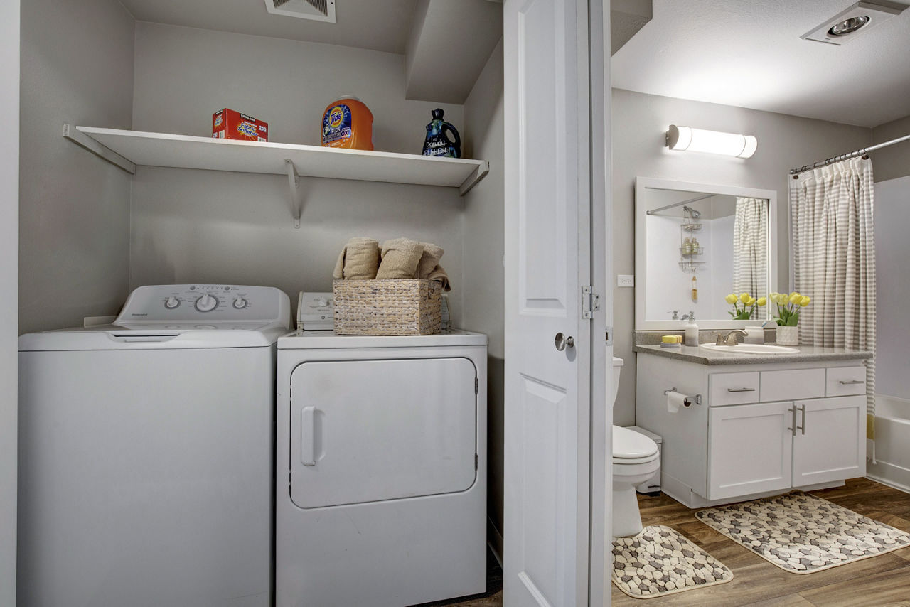 Laundry room at Beaumont Grand Apartment Homes
