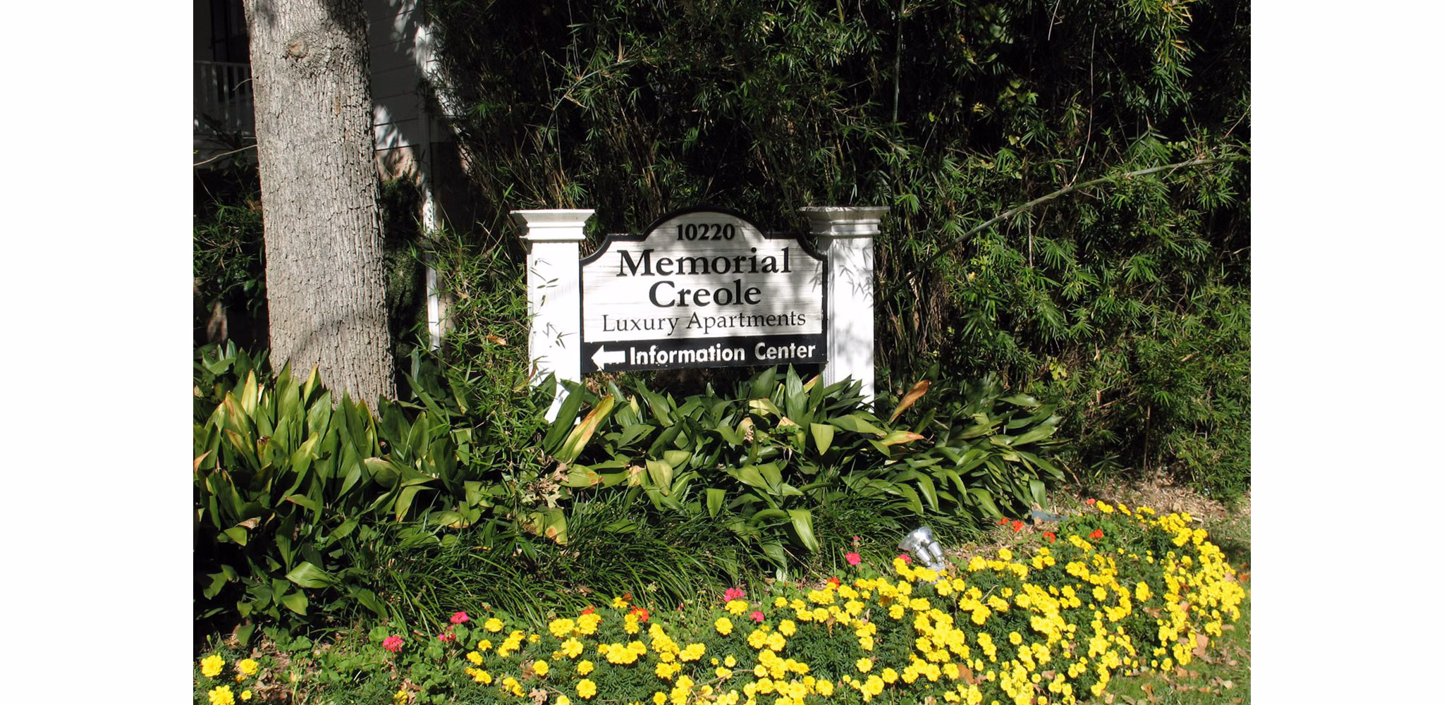 signage at Memorial Creole Apartments