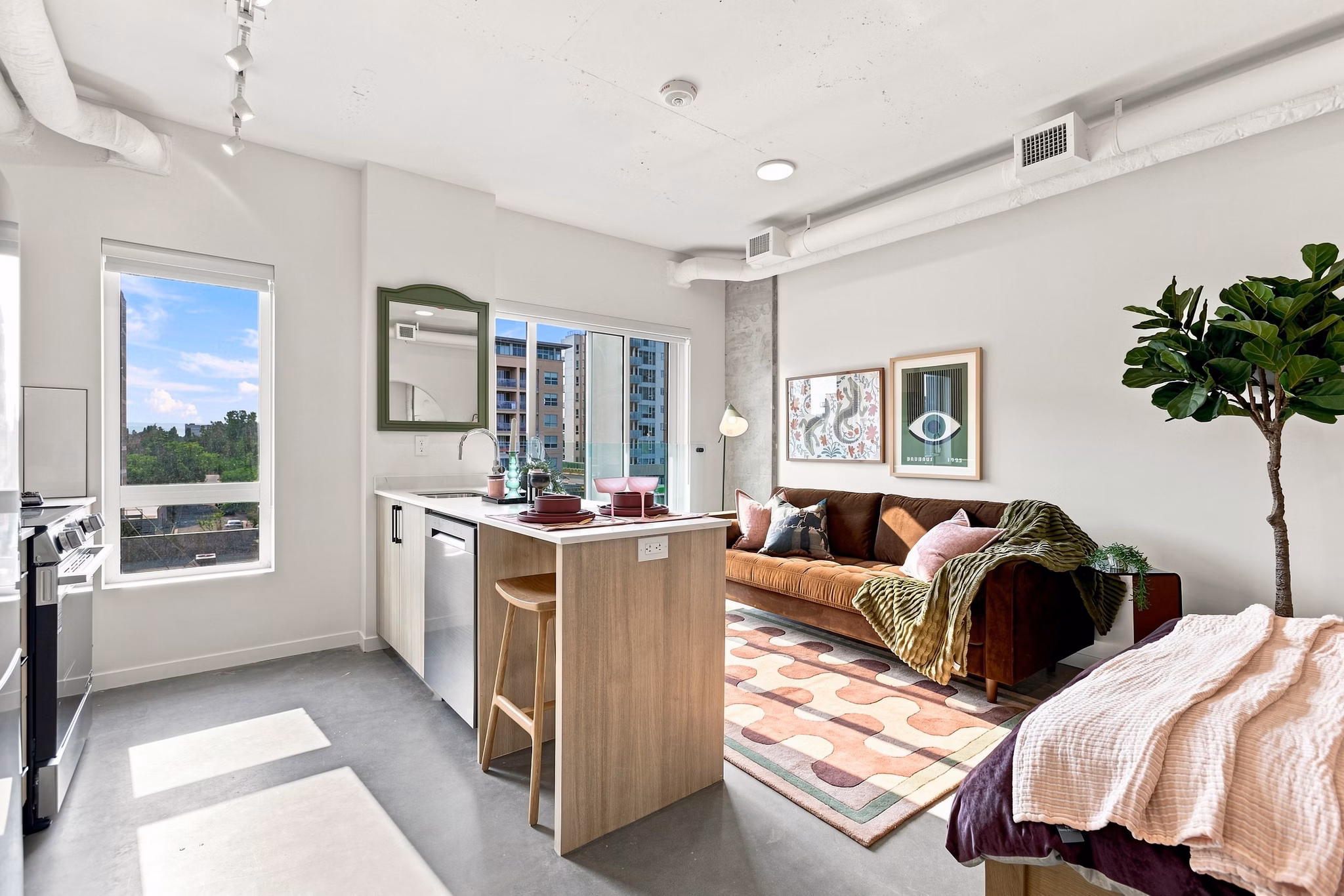 Living Room at KIT Apartments