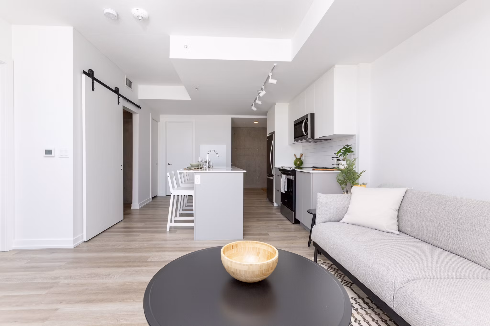 Living Room at Bridge Apartments