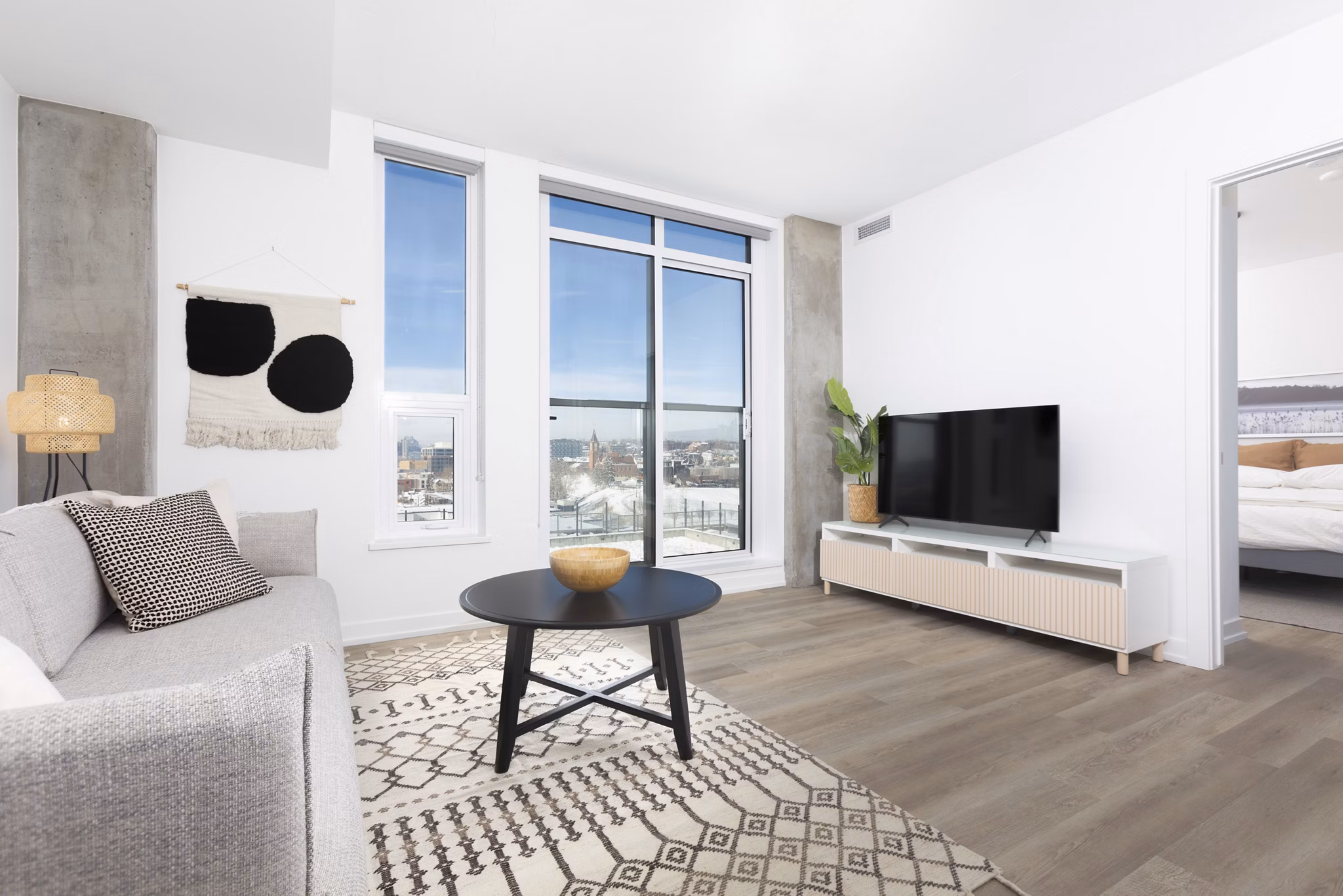 Living Room at Bridge Apartments