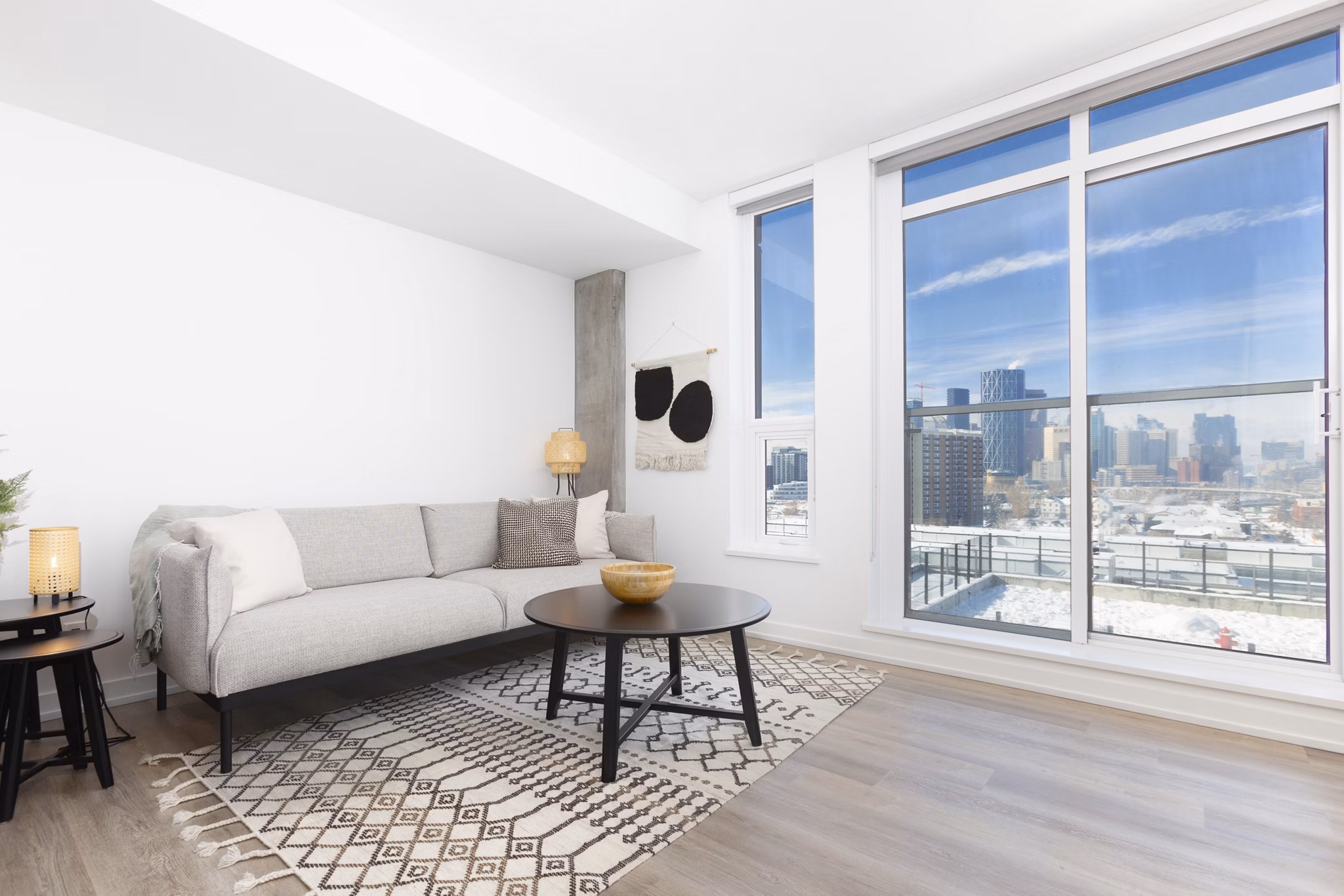 Living Room at Bridge Apartments