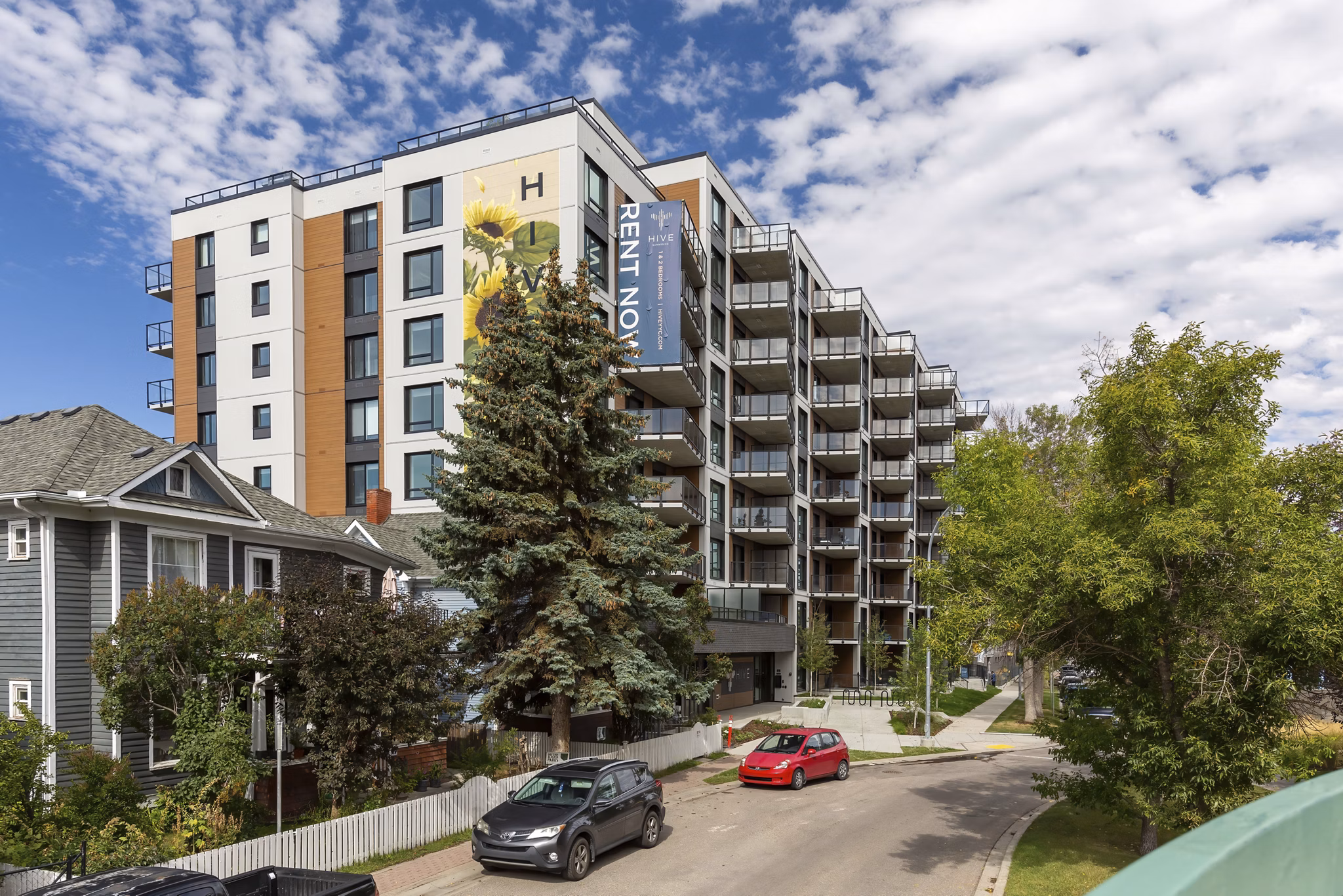 building at HIVE Apartments