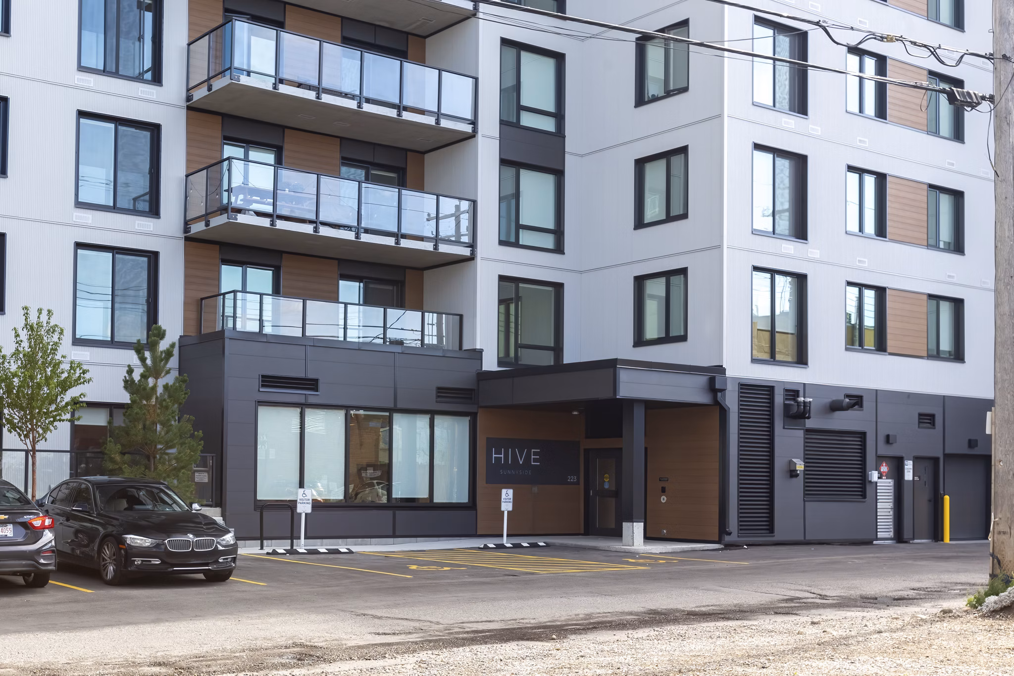building at HIVE Apartments