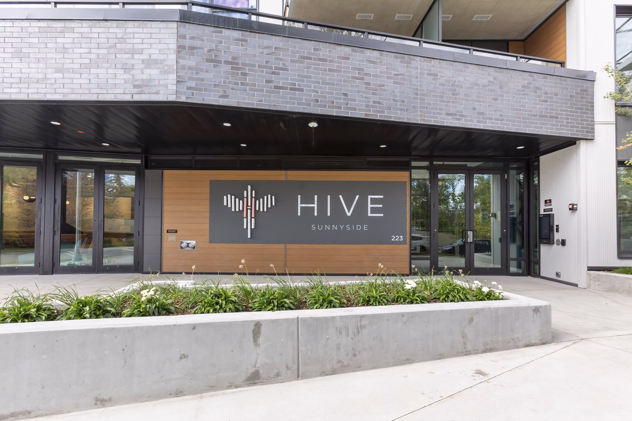 building at HIVE Apartments
