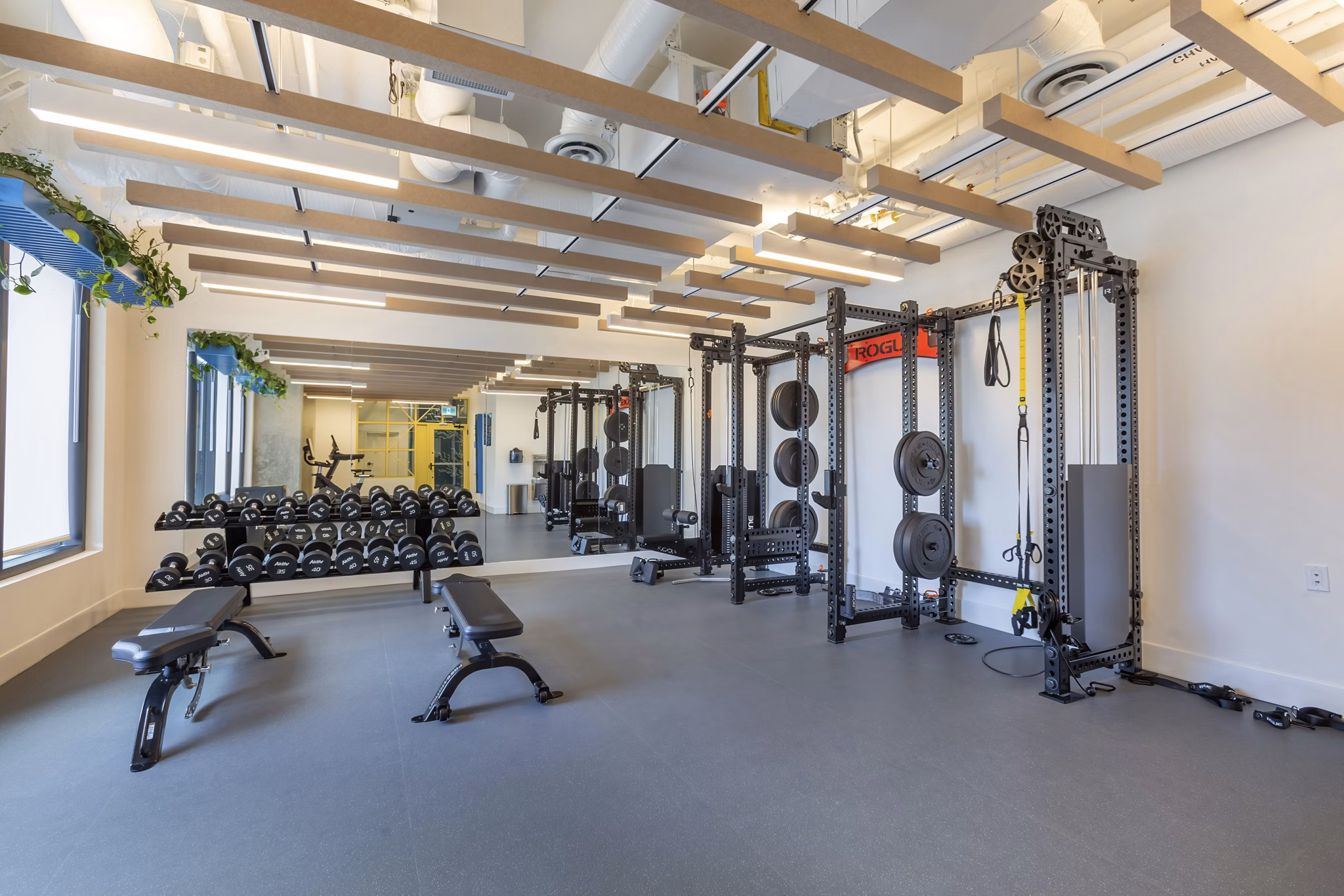 fitness center at HIVE Apartments