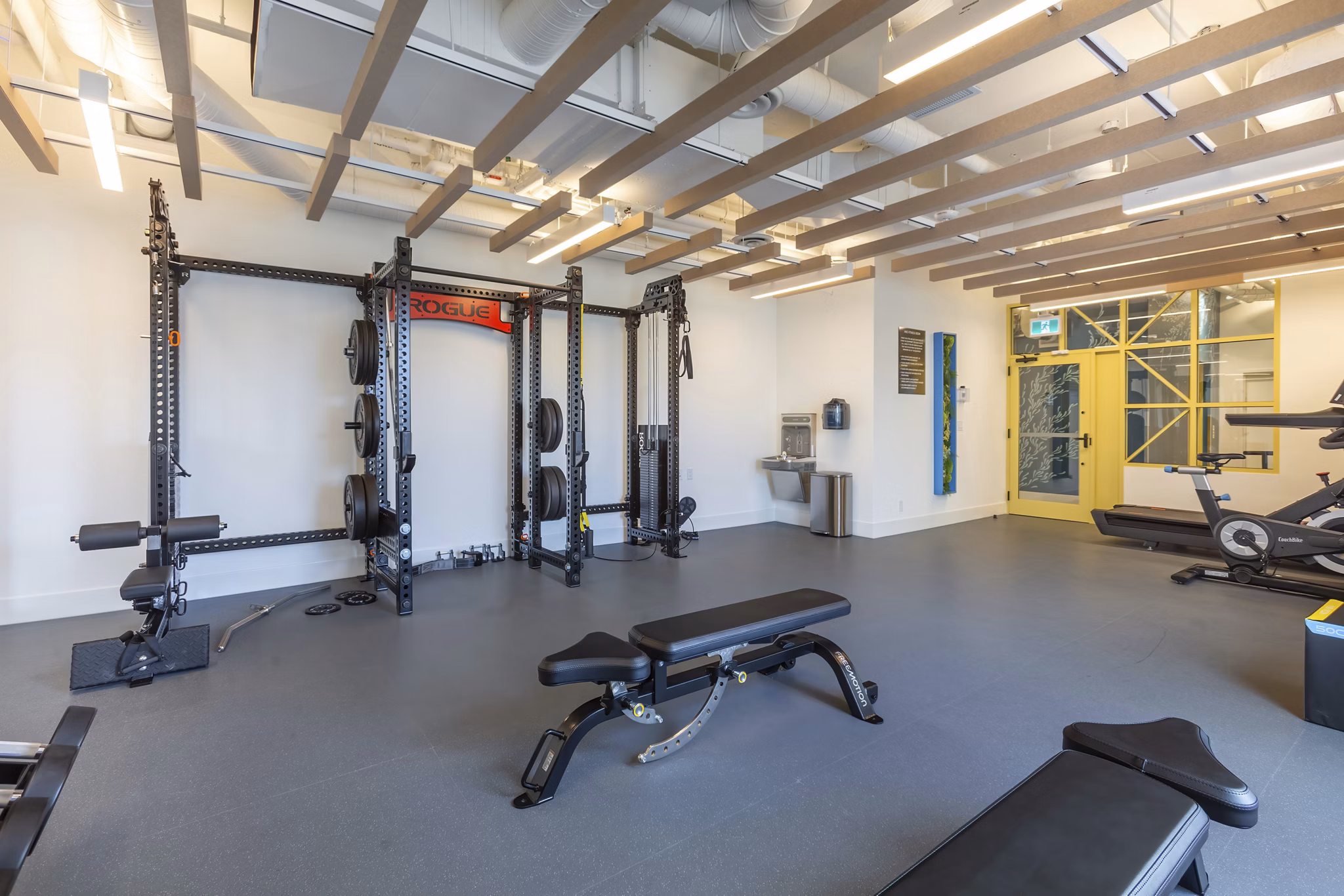 fitness center at HIVE Apartments