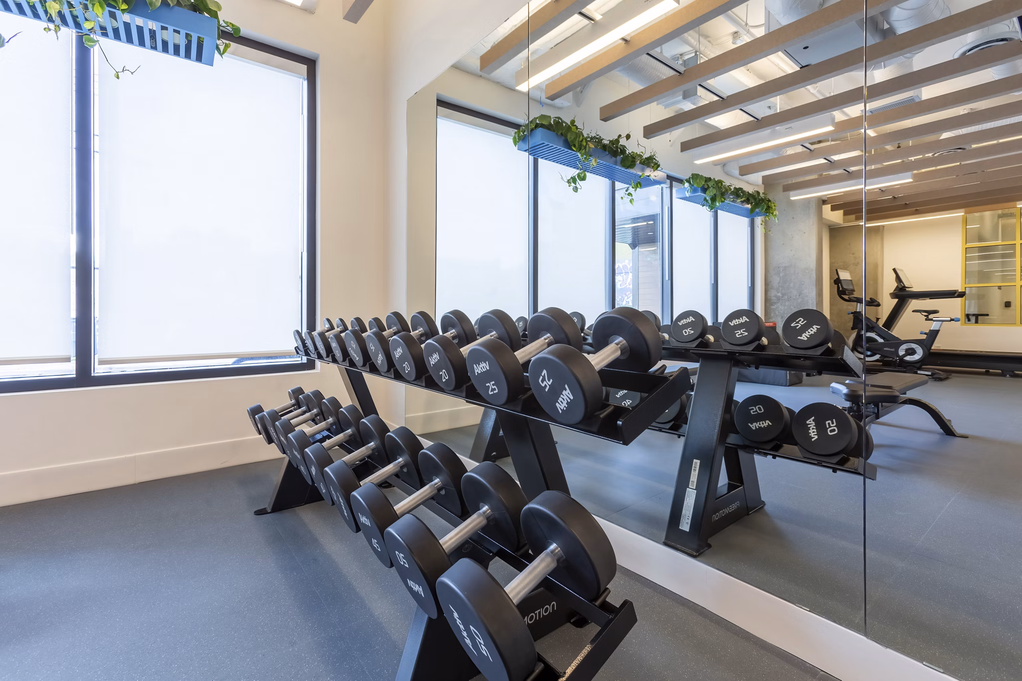 fitness center at HIVE Apartments