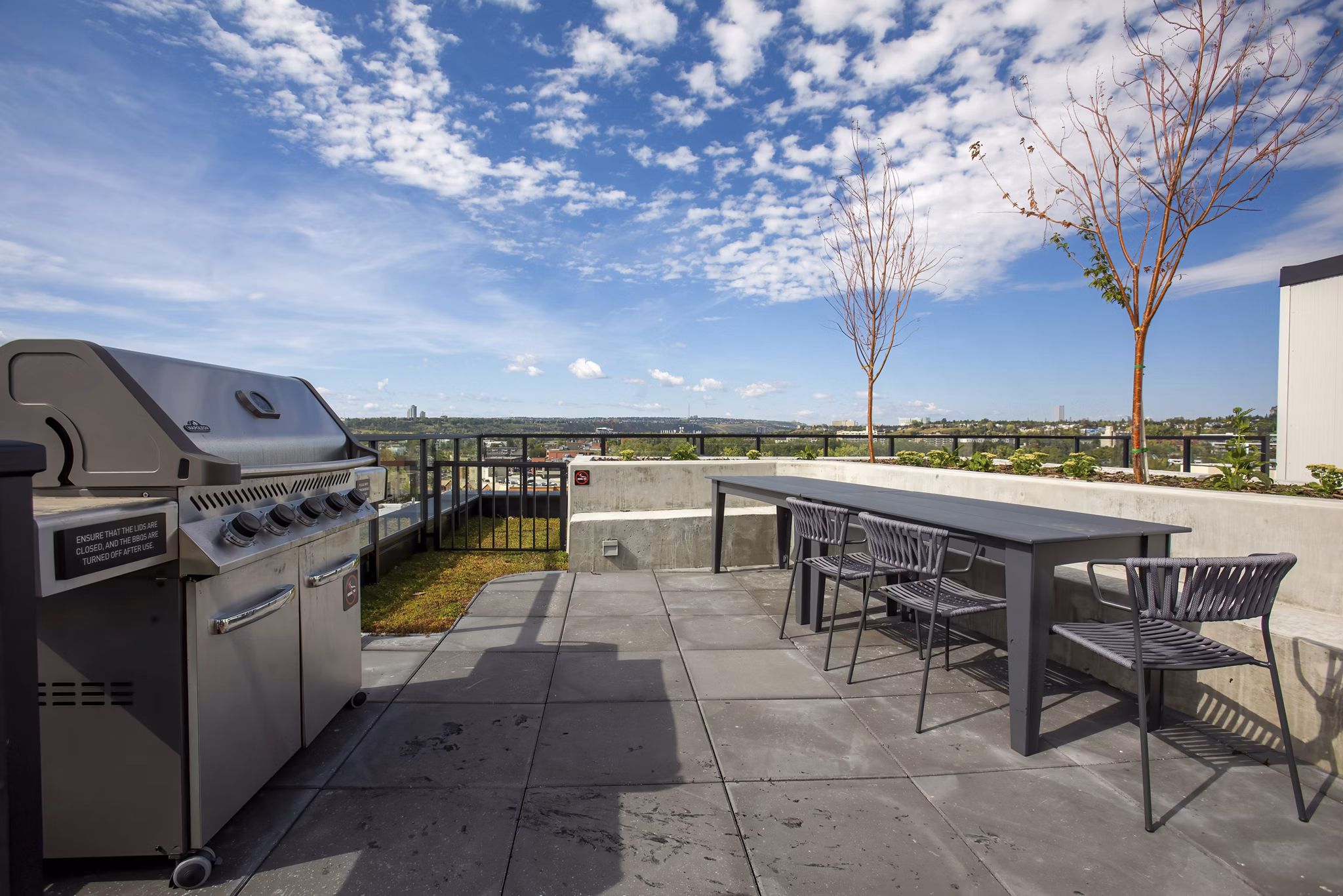 grill area at HIVE Apartments