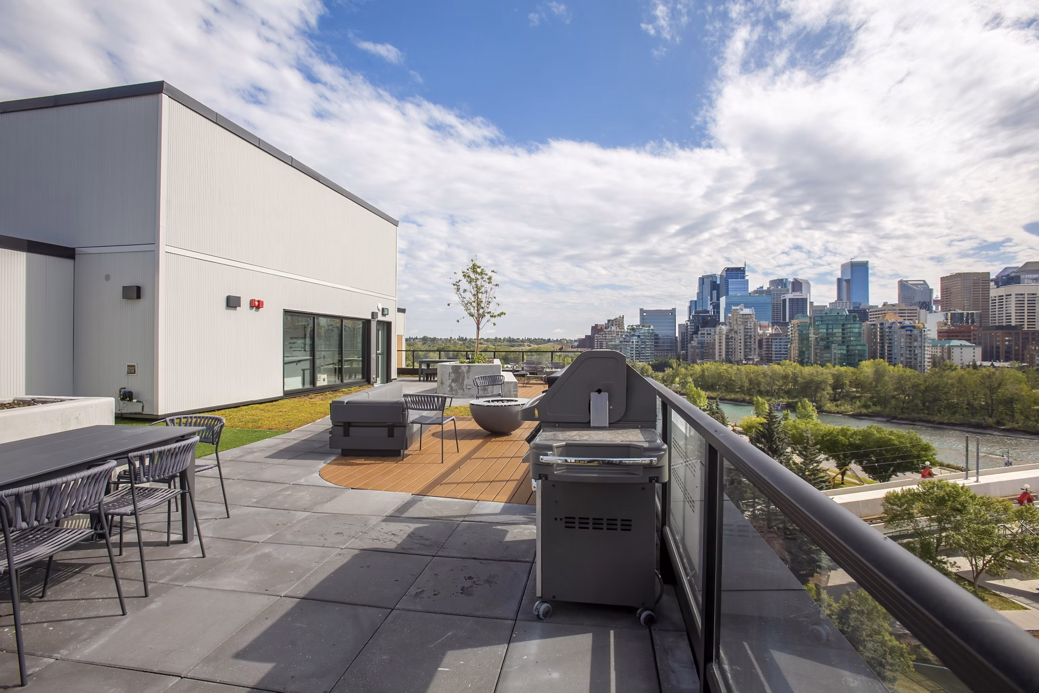 grill area at HIVE Apartments
