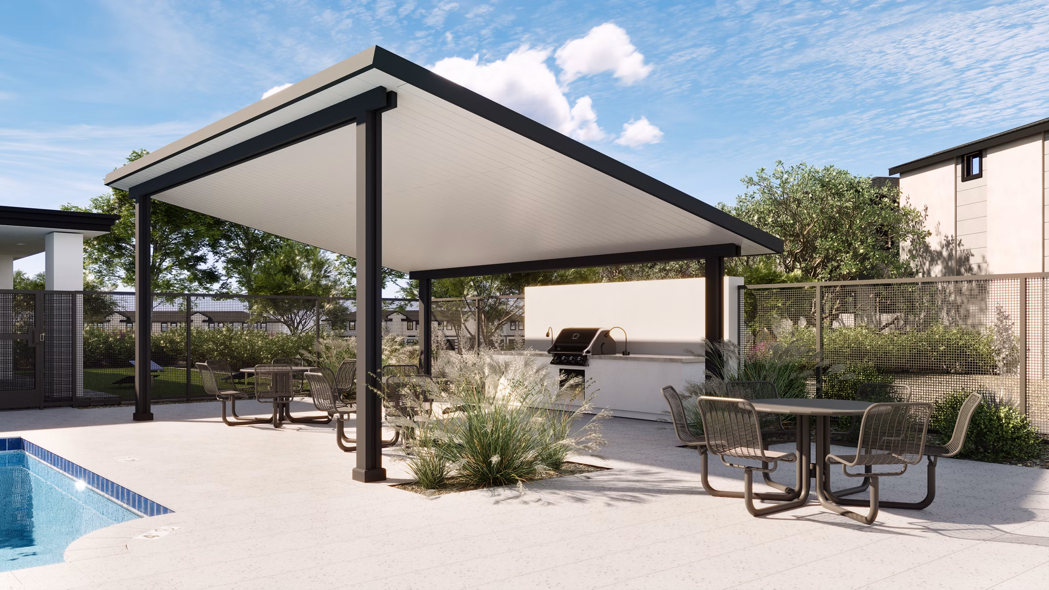 grill area at Zenn Skyview Apartments 