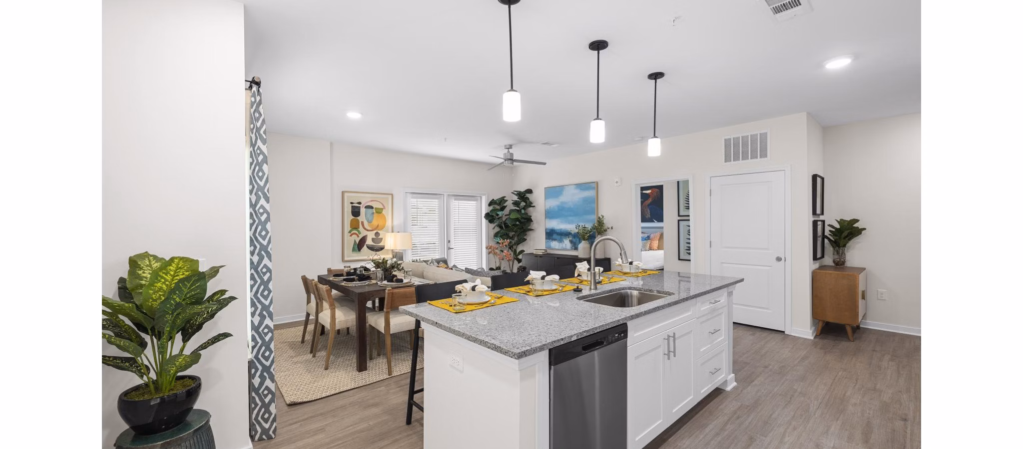 living room at Exchange at Westgate Apartments 