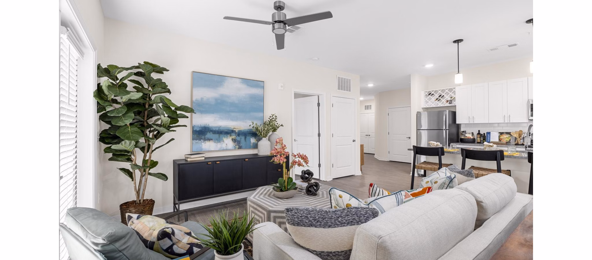 living room at Exchange at Westgate Apartments 