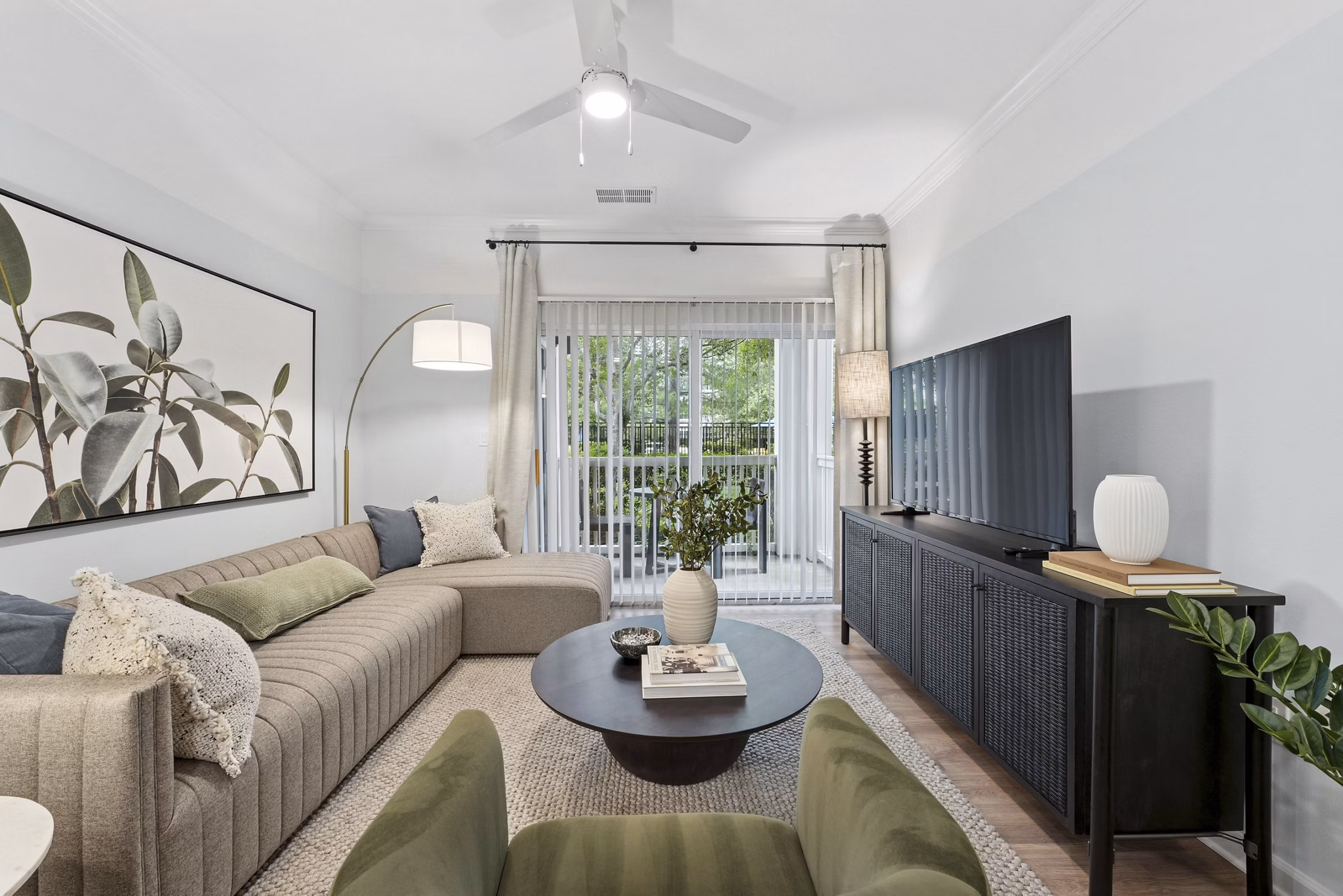 Living Room at The Ashborough Apartments